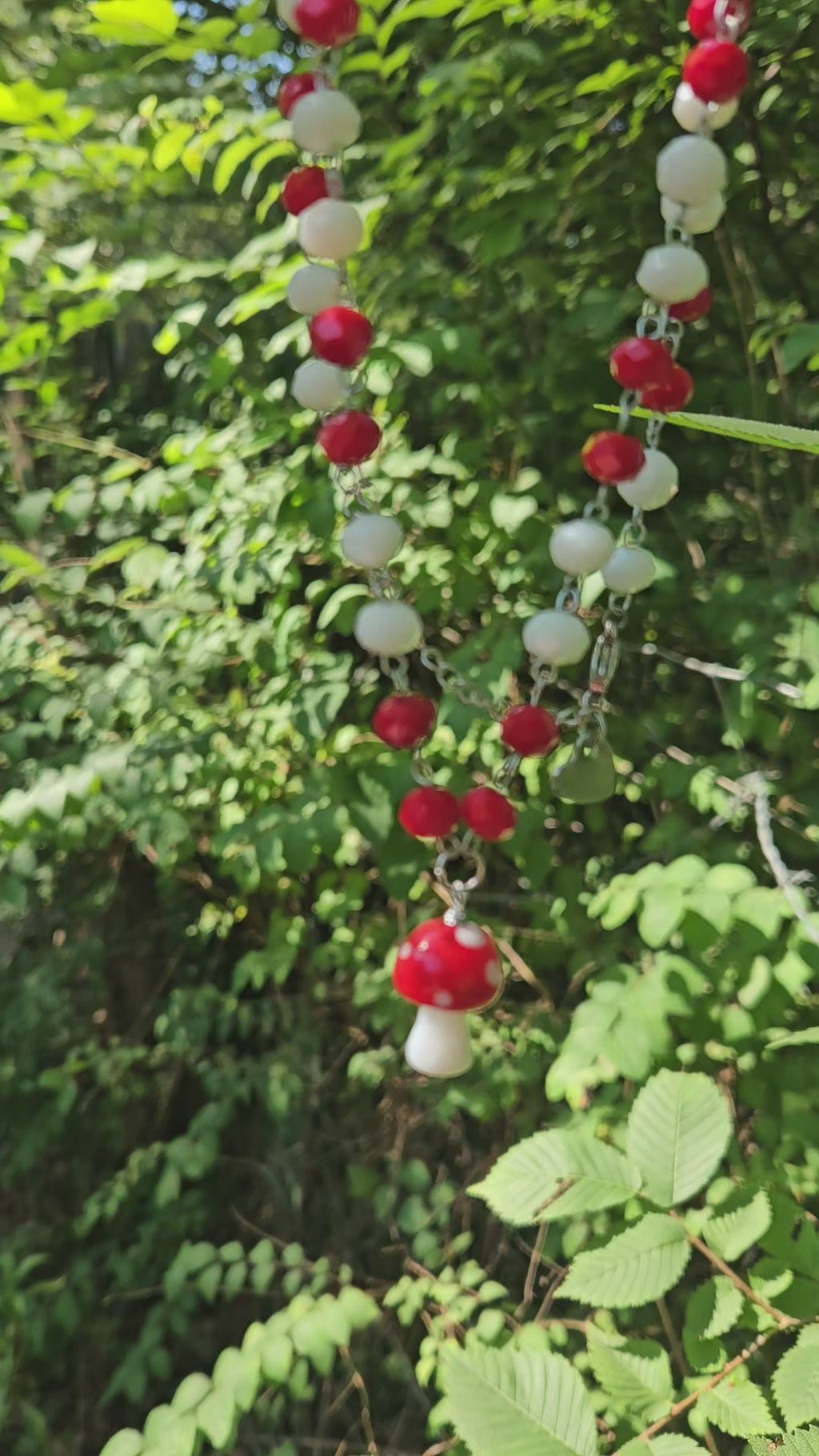 Red & White Mushroom Charm Necklace