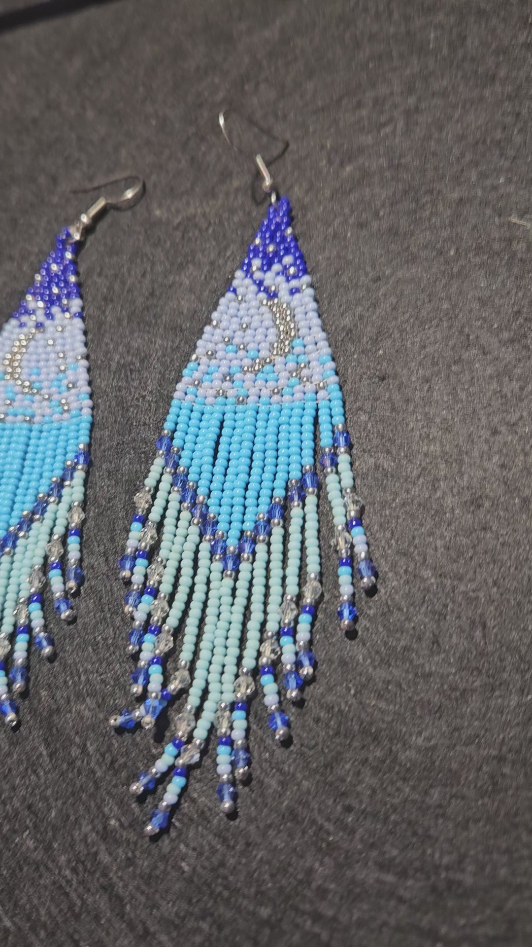 Moon and stars fringe earrings