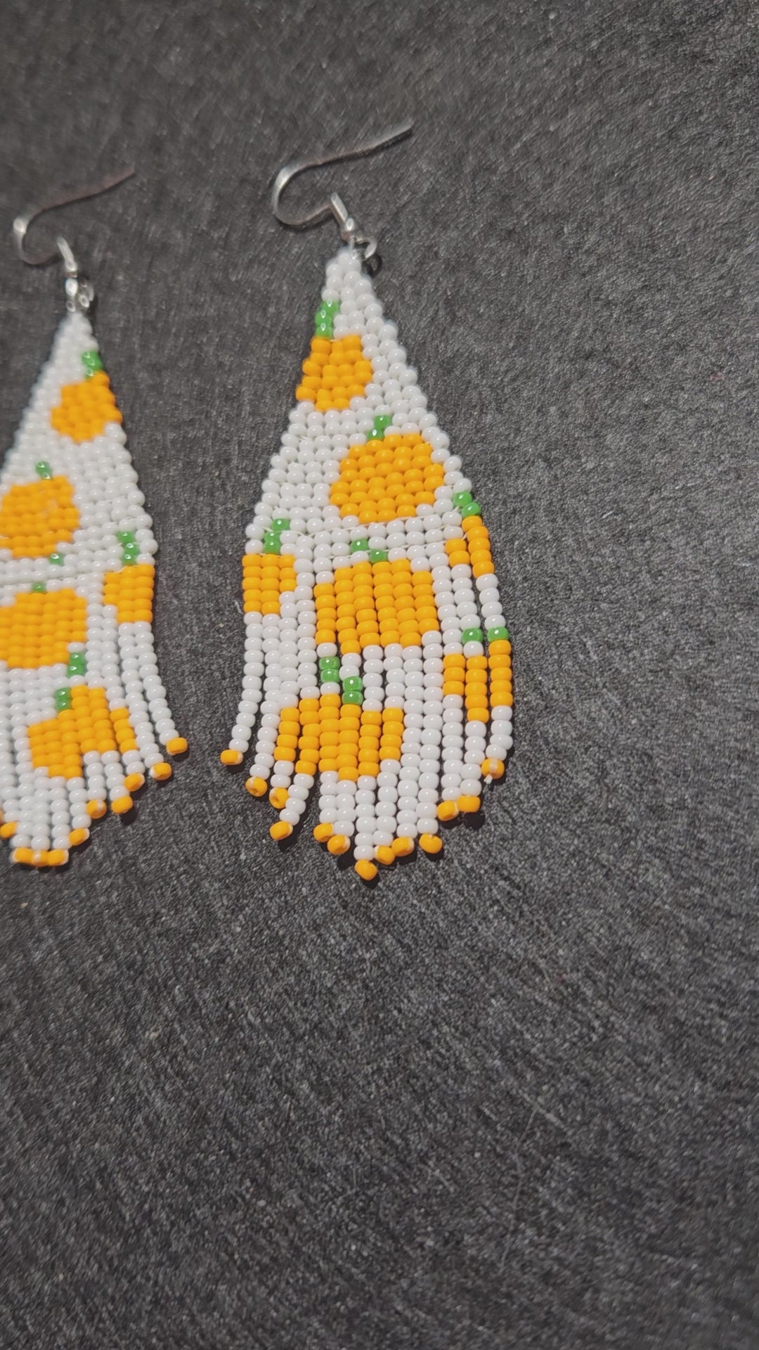 Pumpkin fringe earrings