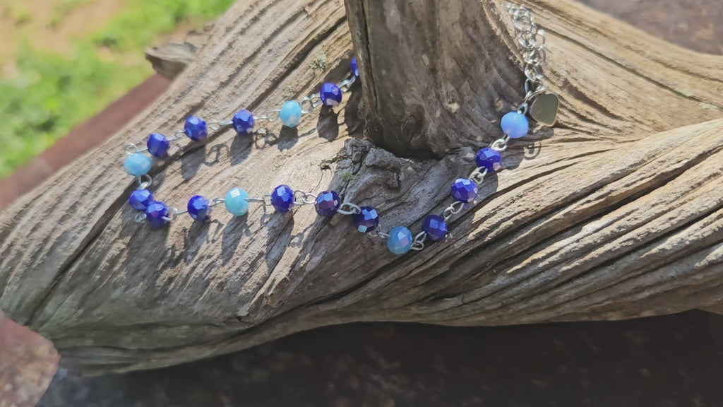 Ocean Blue Beaded Anklet