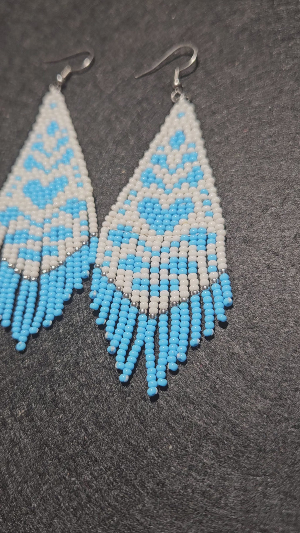 Cloud and sky fringe earrings