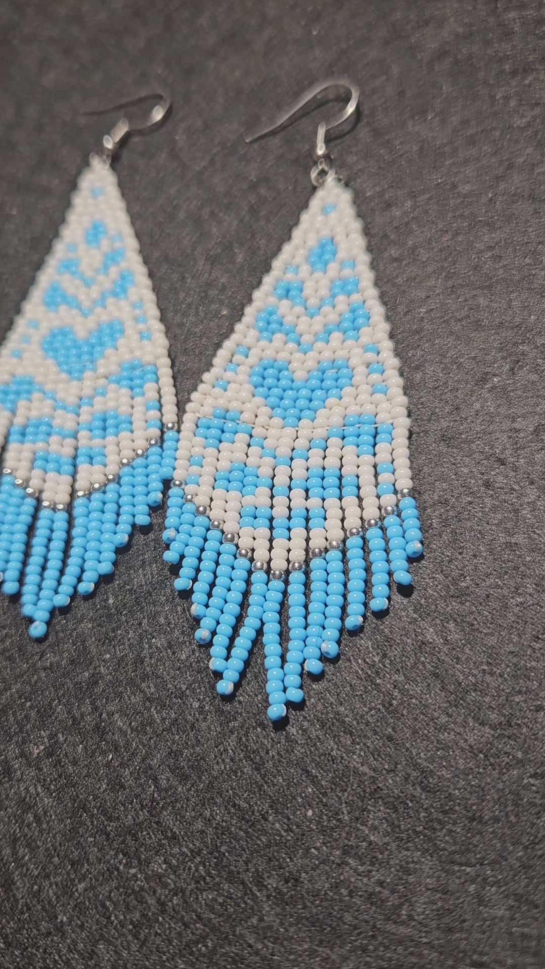 Cloud and sky fringe earrings