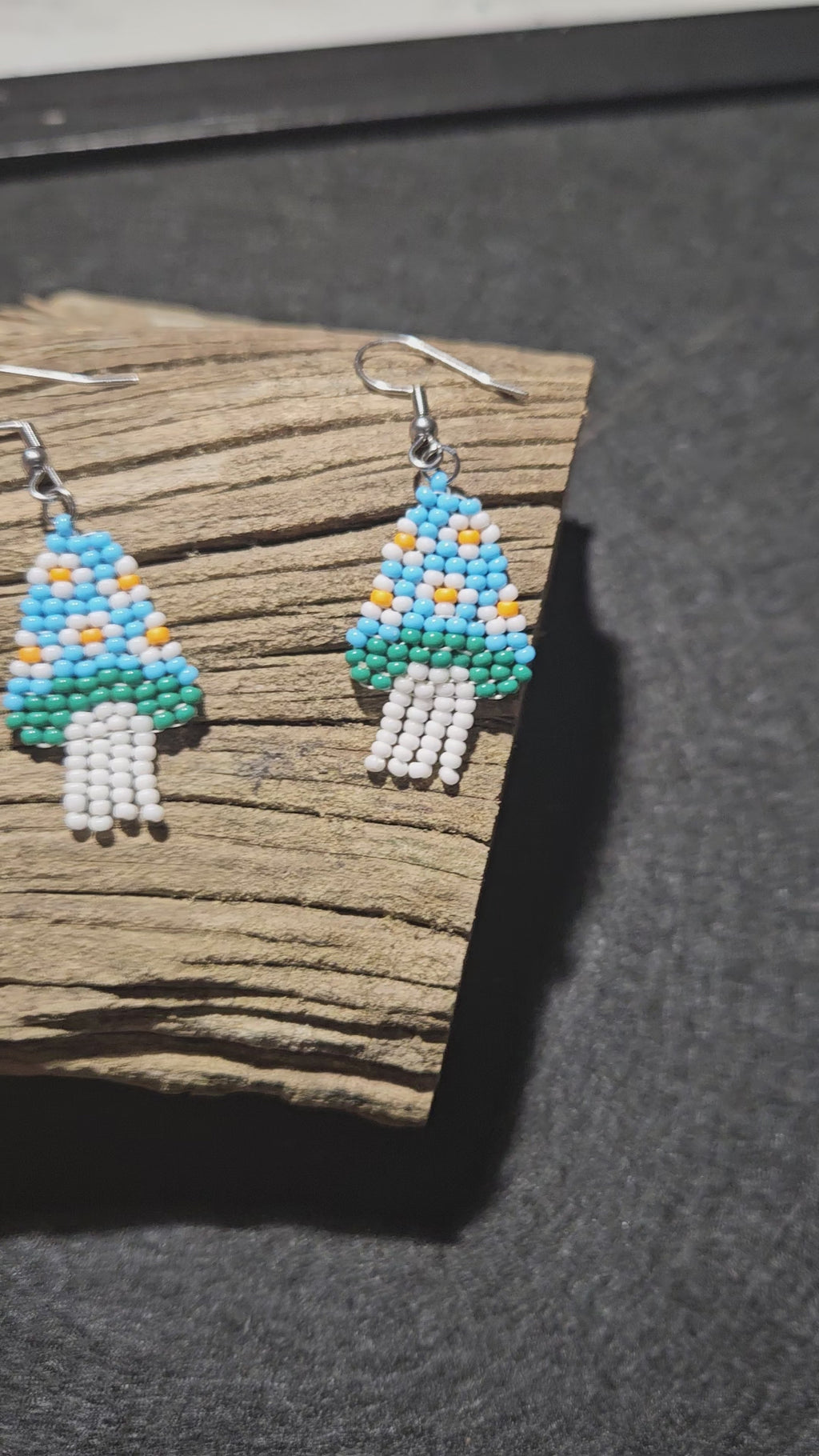 Mushroom fringe earrings
