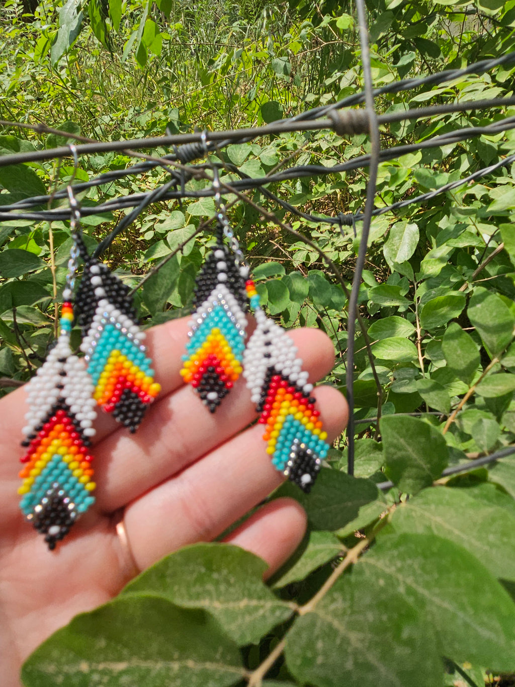 Native style feather earrings