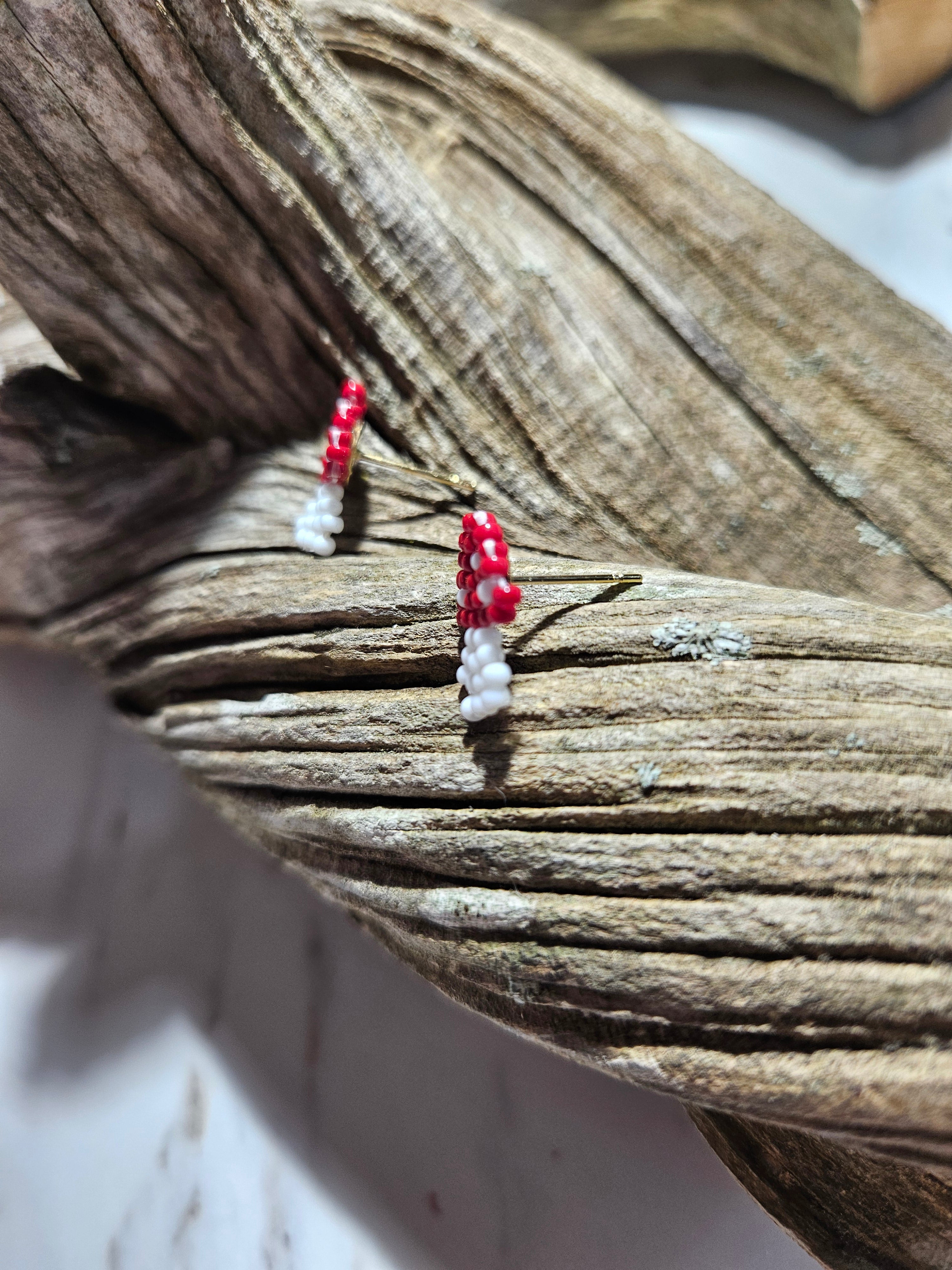 Red mushroom earrings