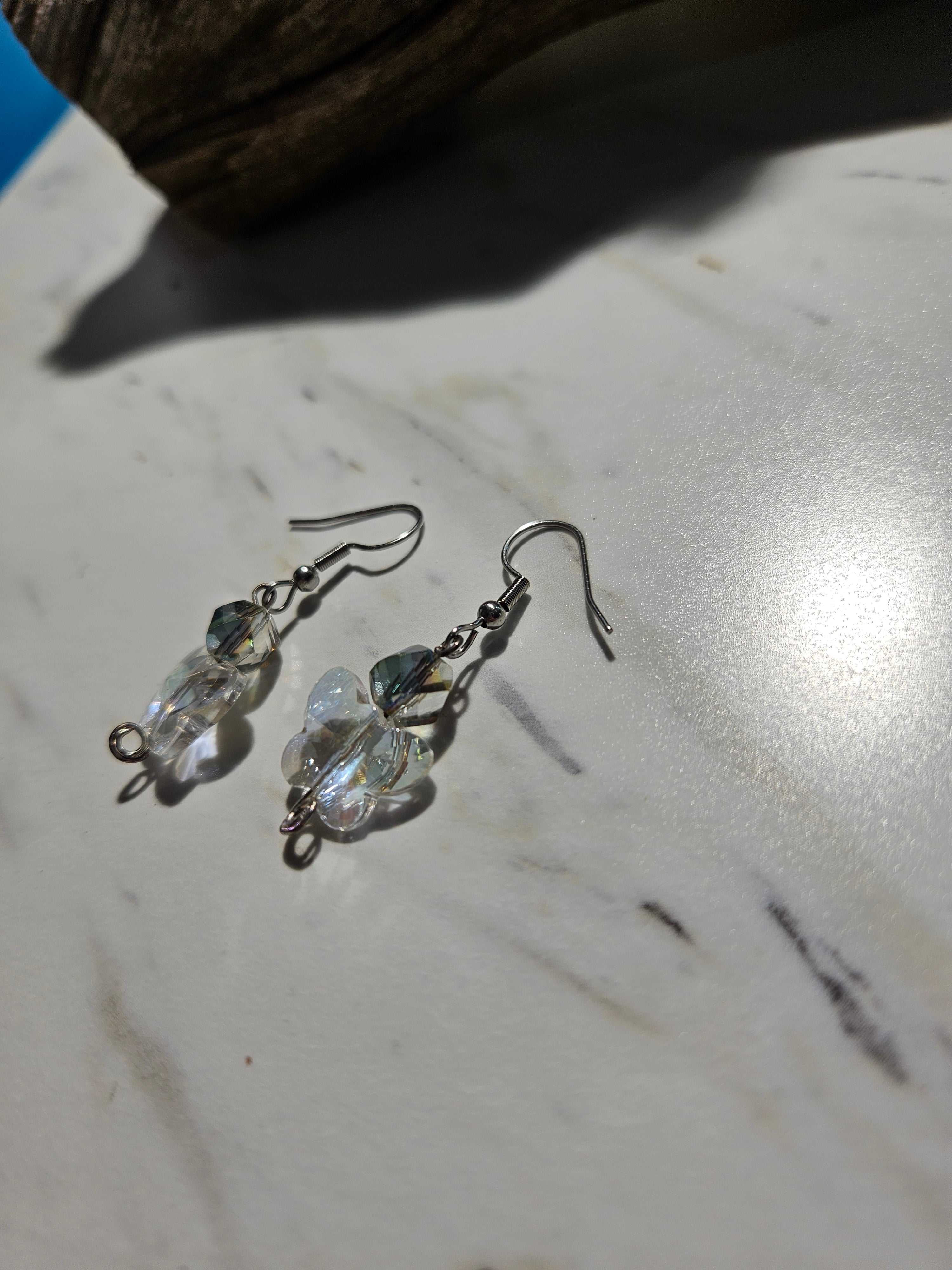 Butterfly crystal dangle earrings
