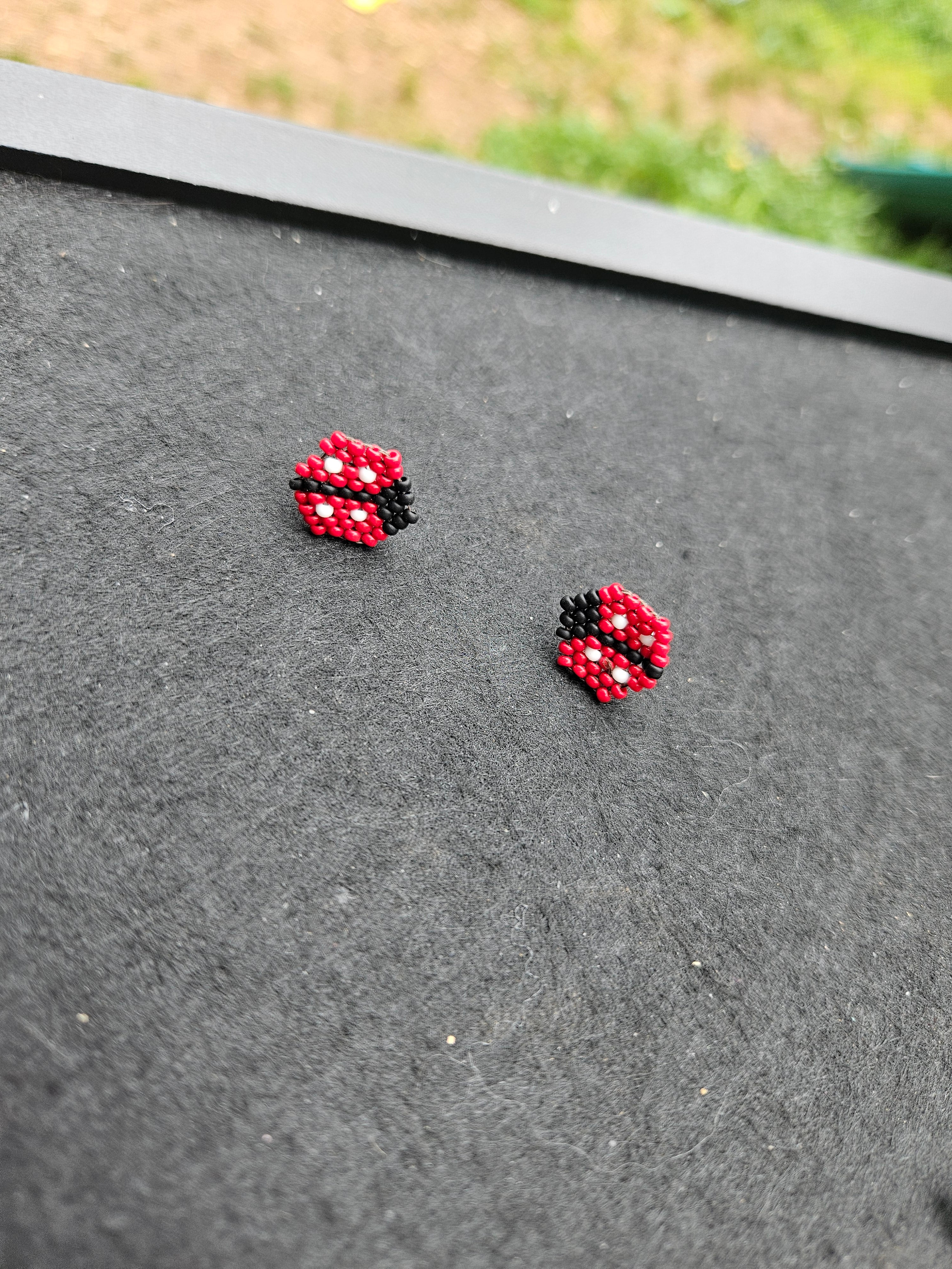 Lady bug stud earrings
