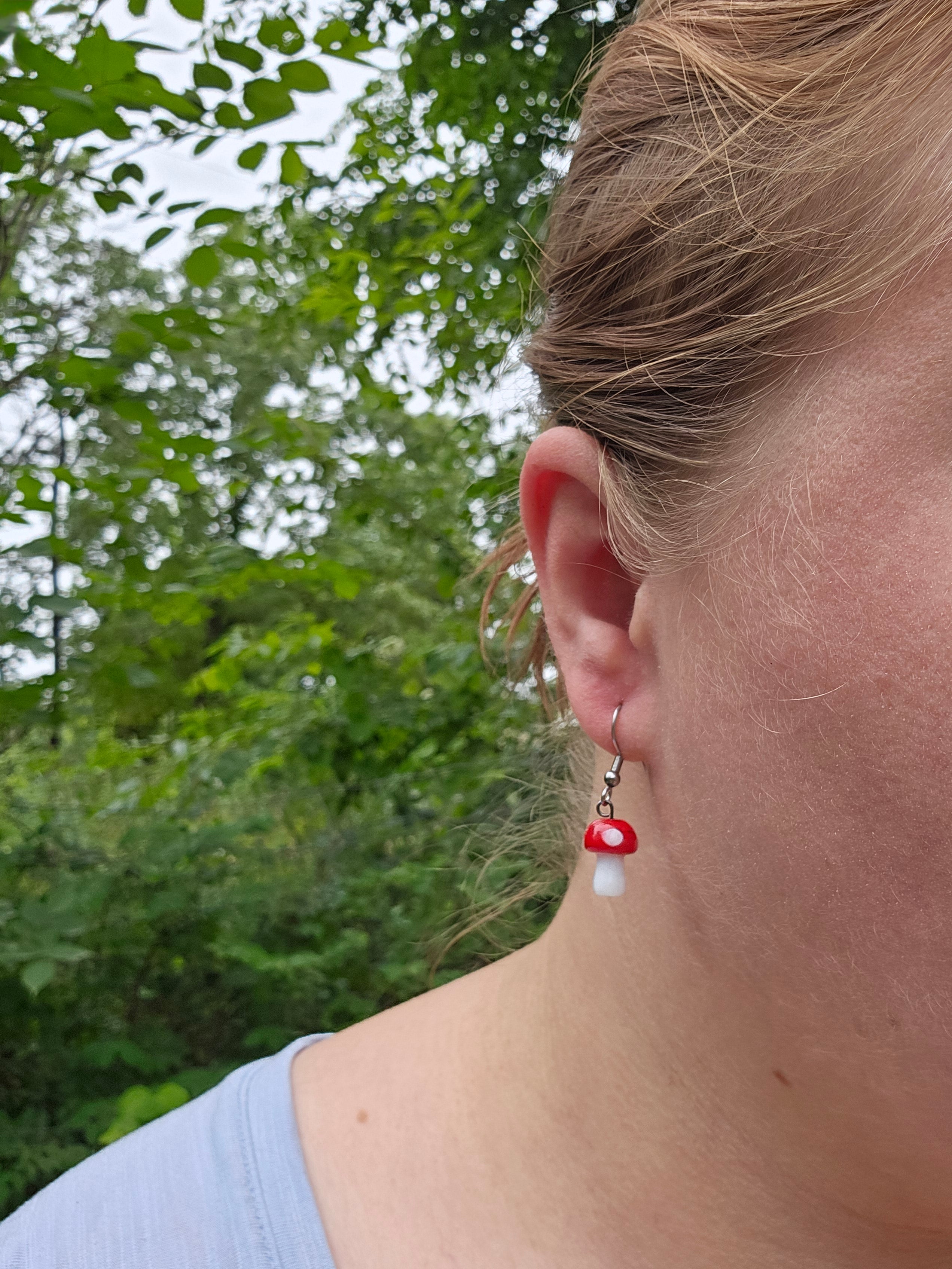 Small Mushroom dangle earrings