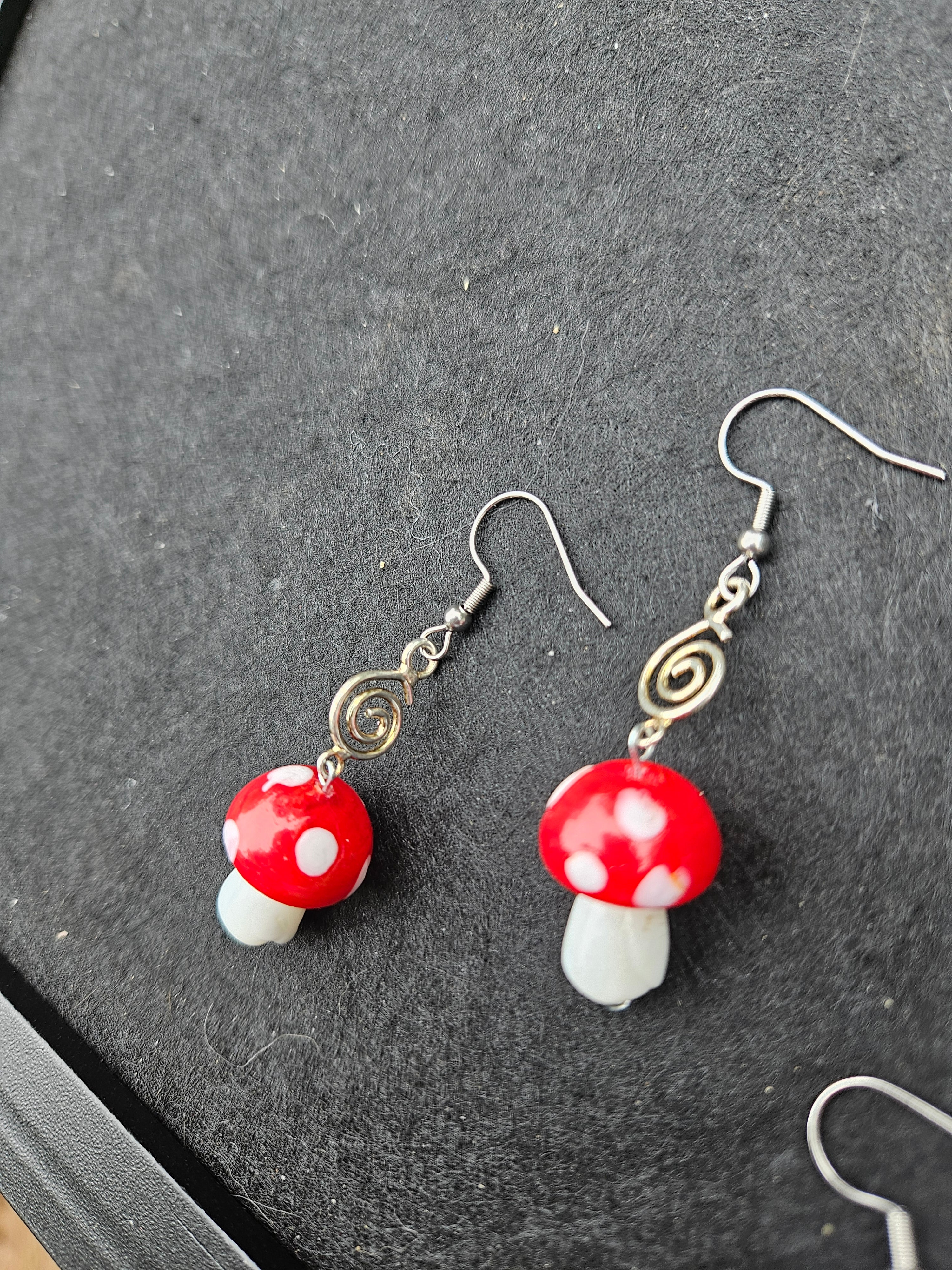 Mushroom dangle earrings