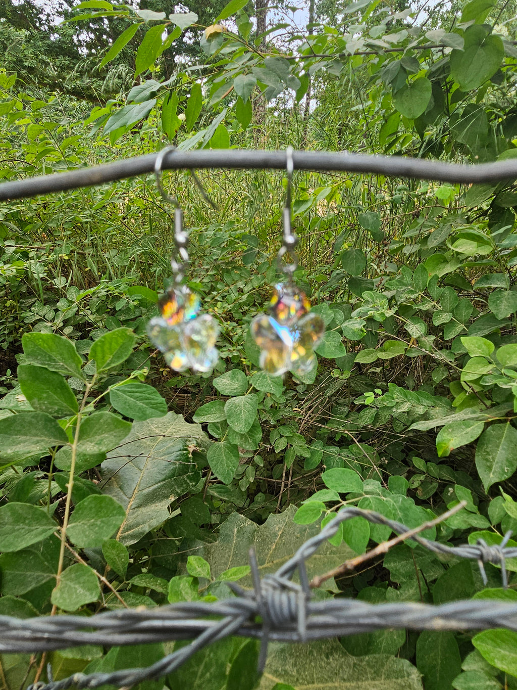 Butterfly crystal dangle earrings