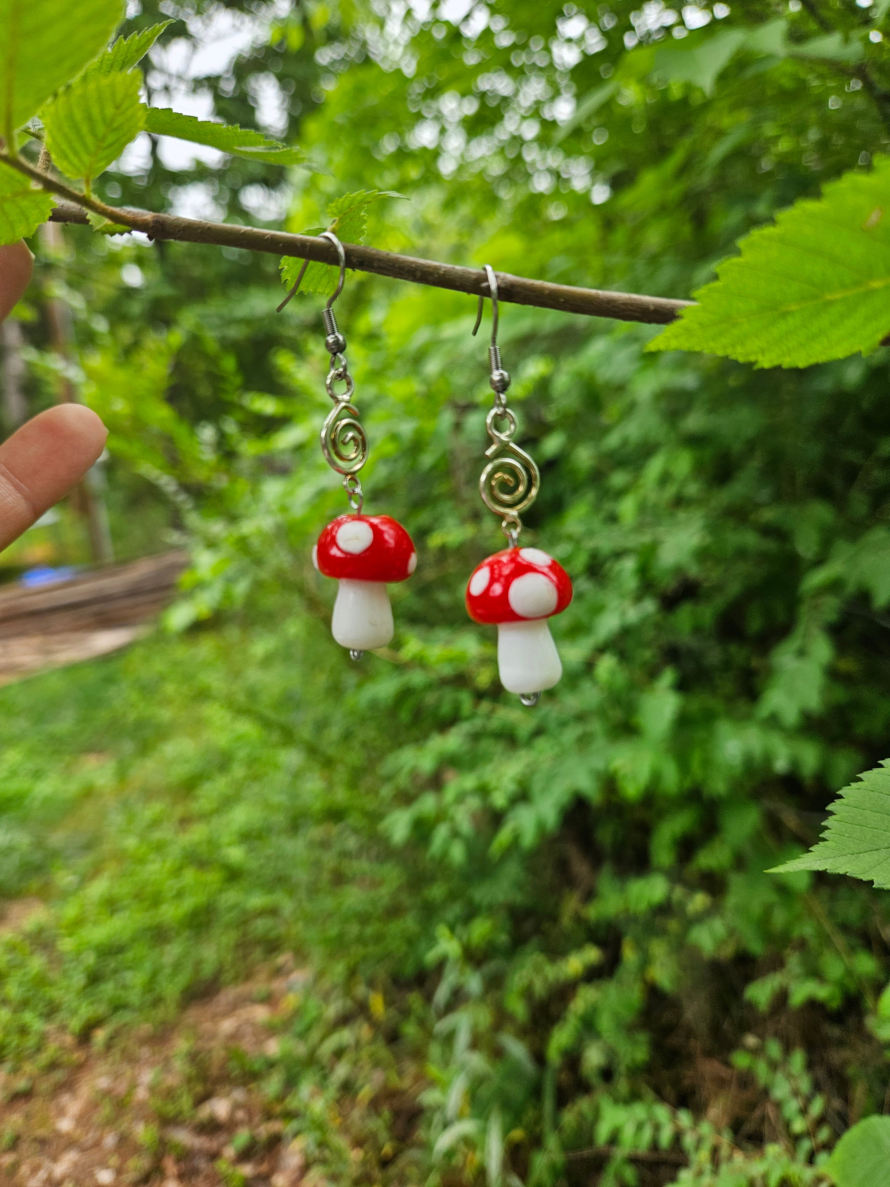 Mushroom dangle earrings