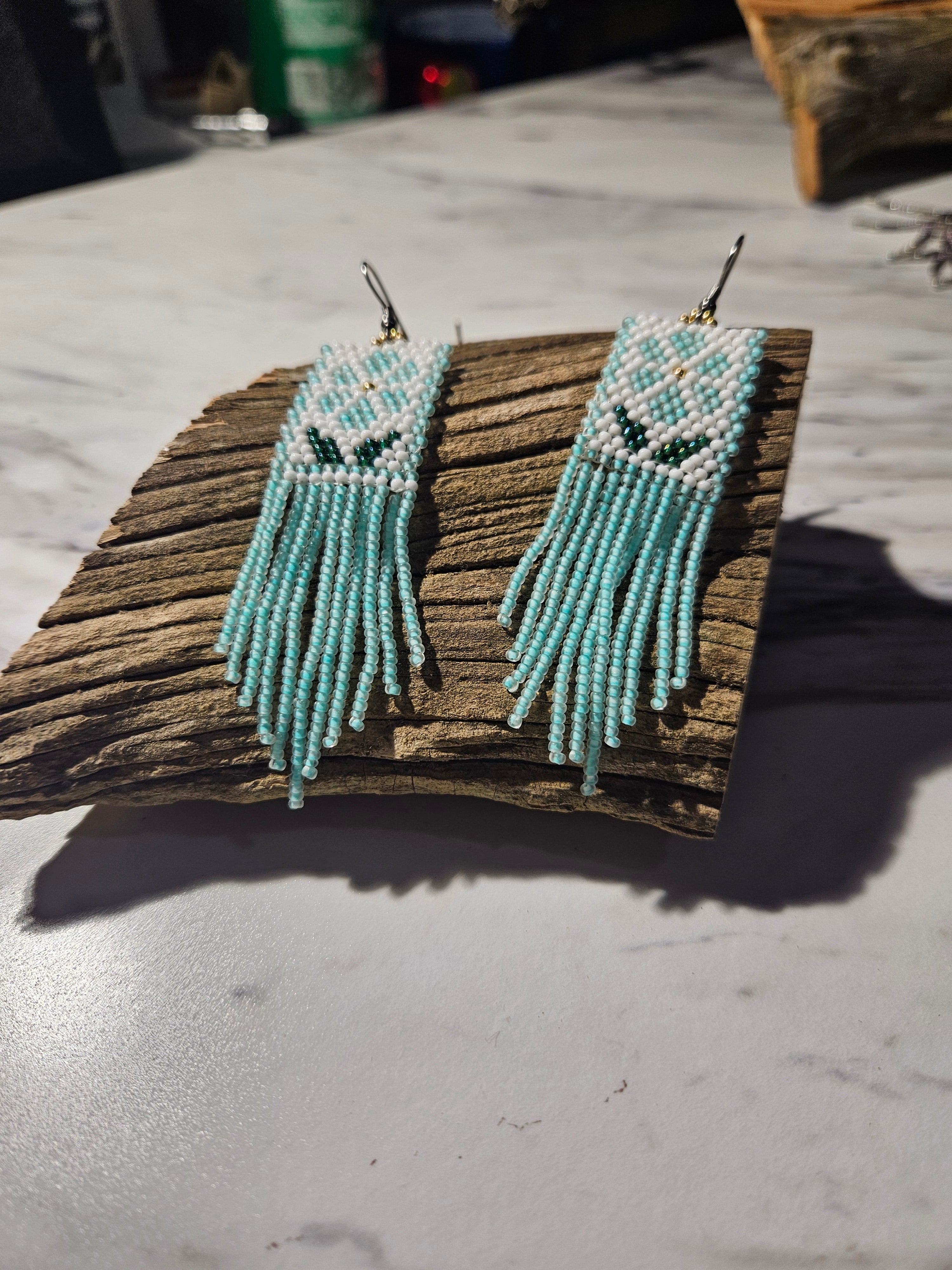 Flower fringe earrings
