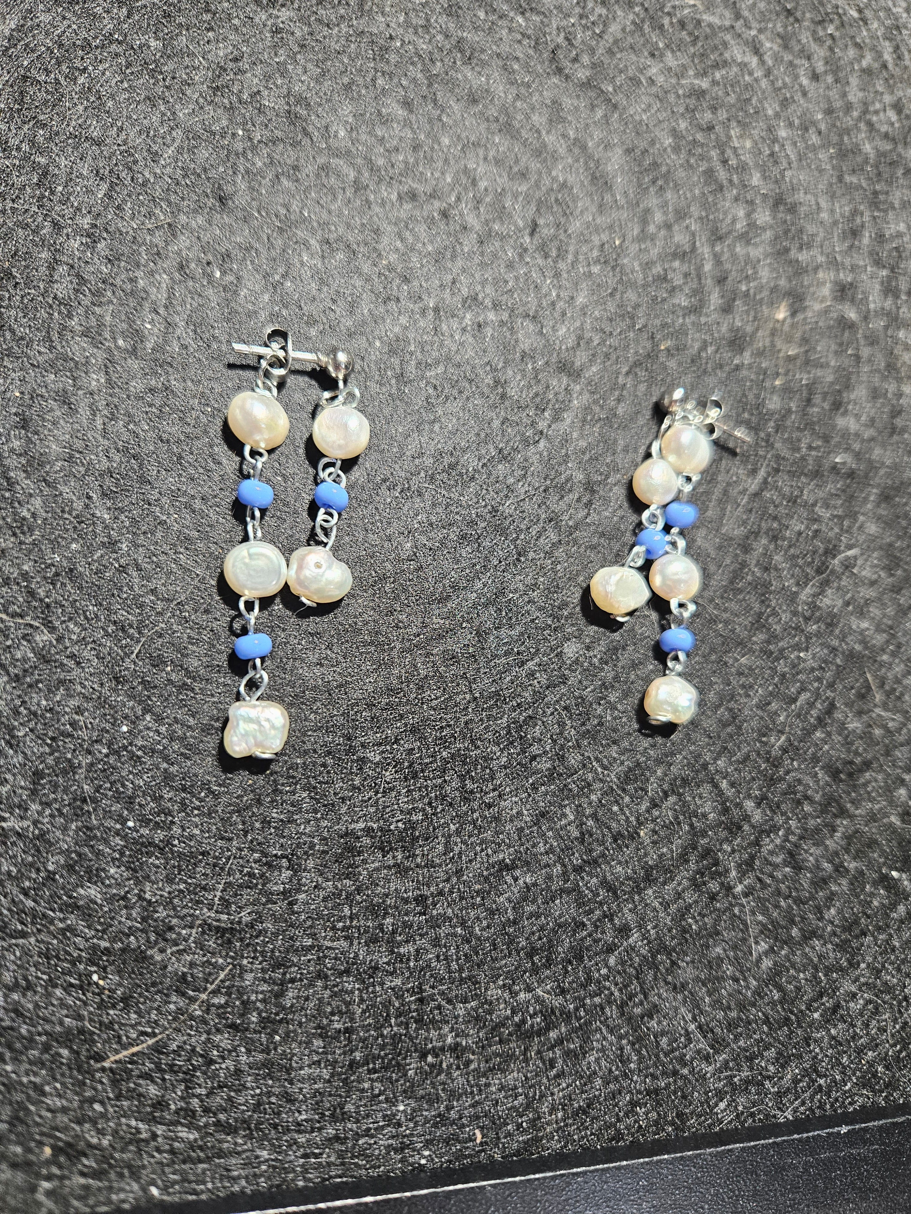 Real fresh water pearl dangle earrings