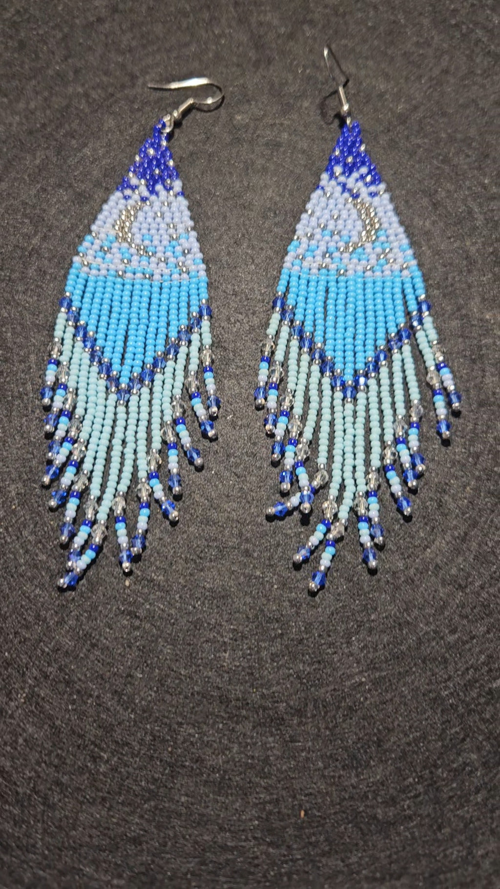 Moon and stars fringe earrings
