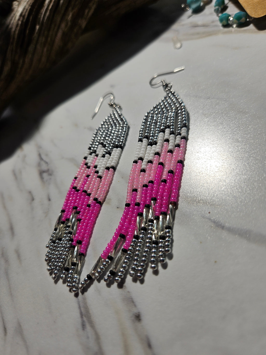 Lisa frank inspired fringe earrings