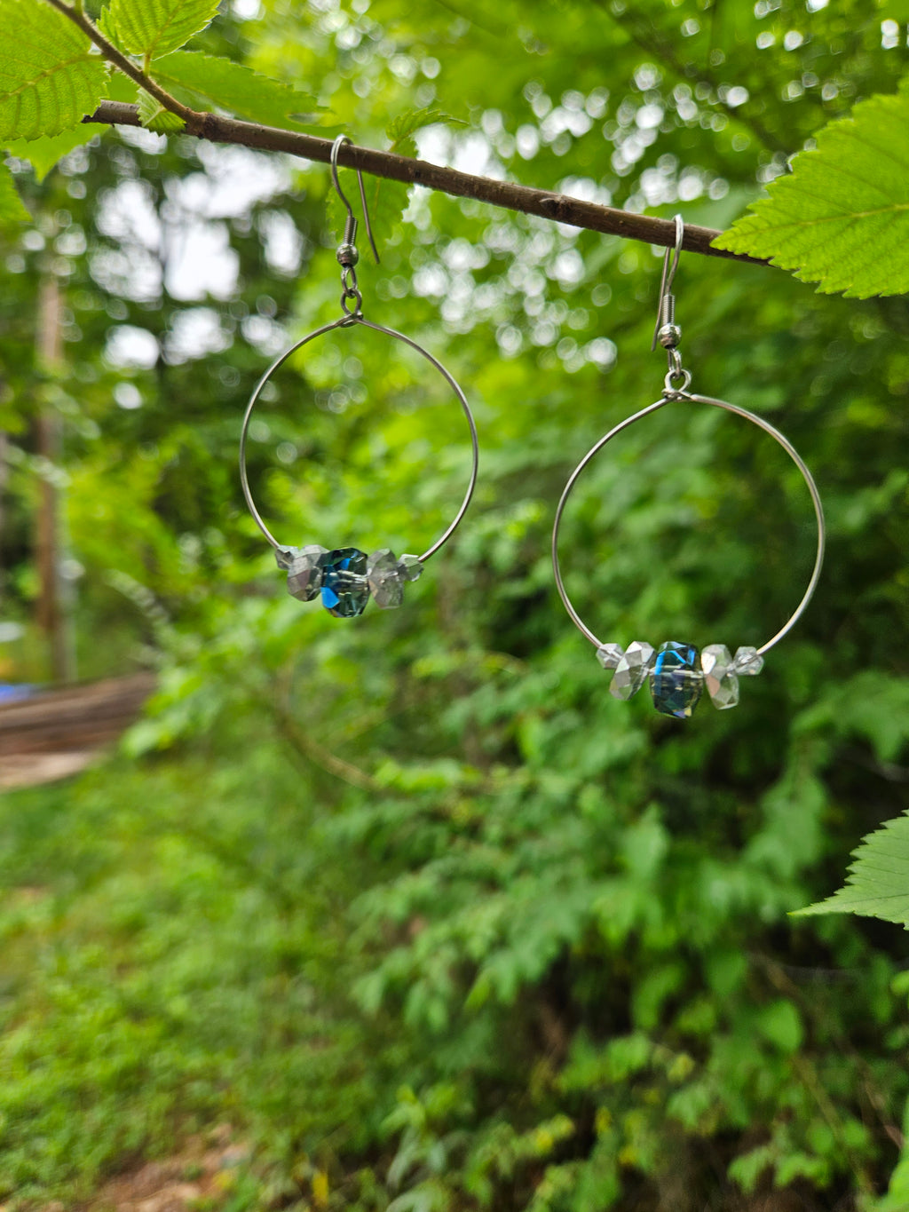 Crystal hoop earrings