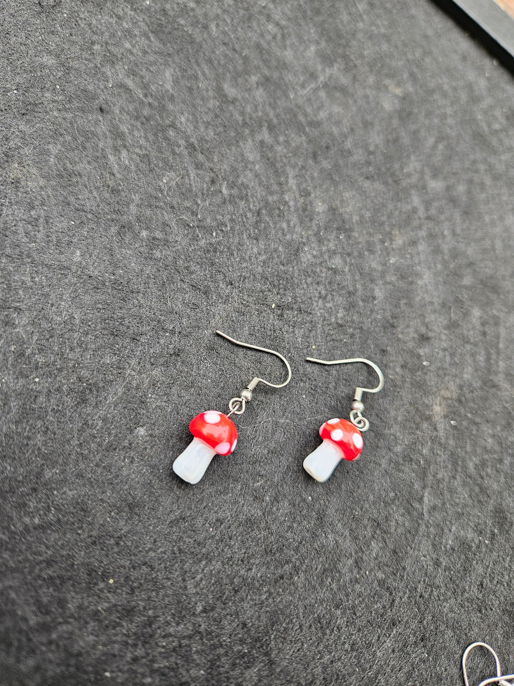 Small Mushroom dangle earrings