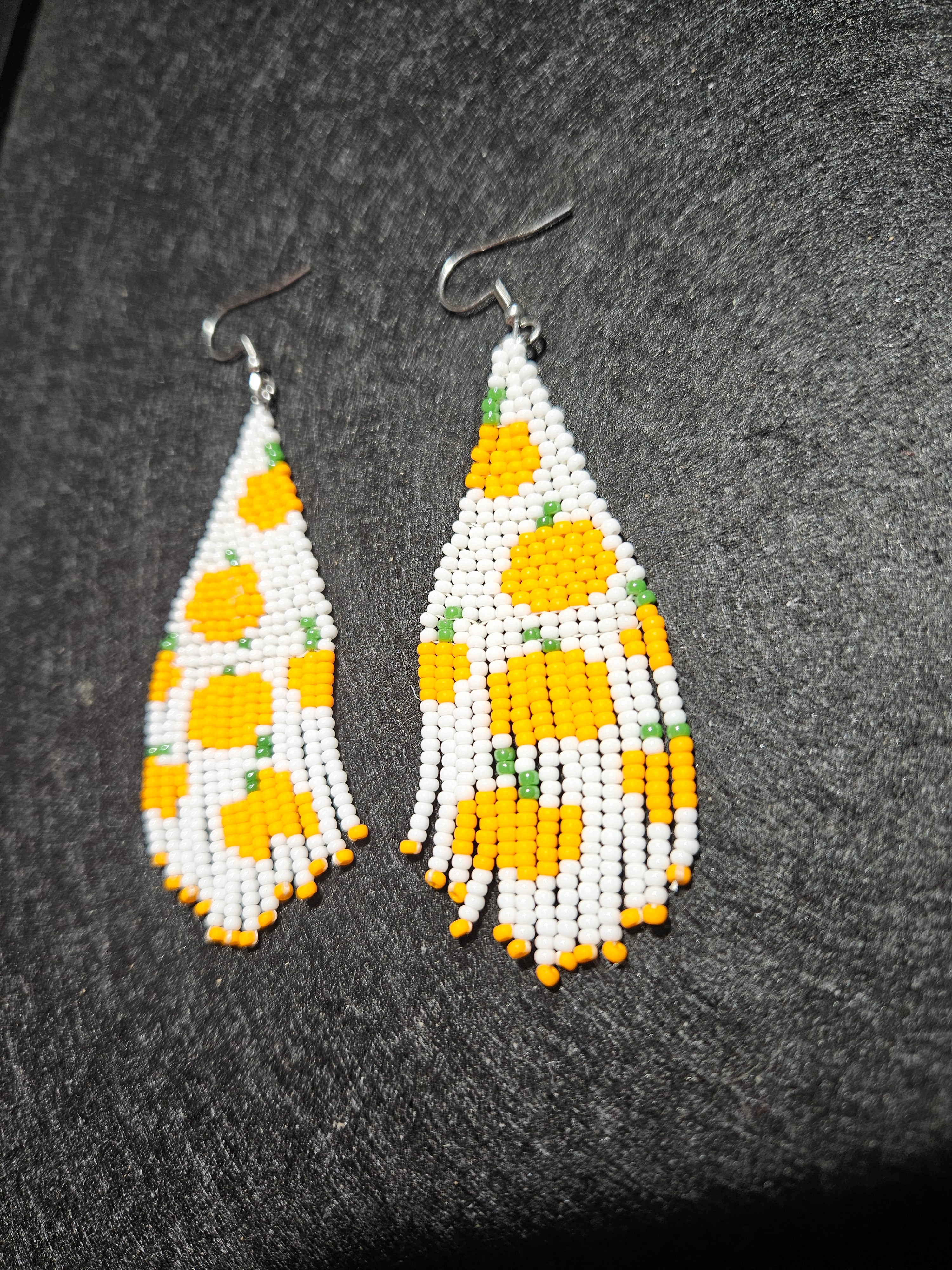 Pumpkin fringe earrings