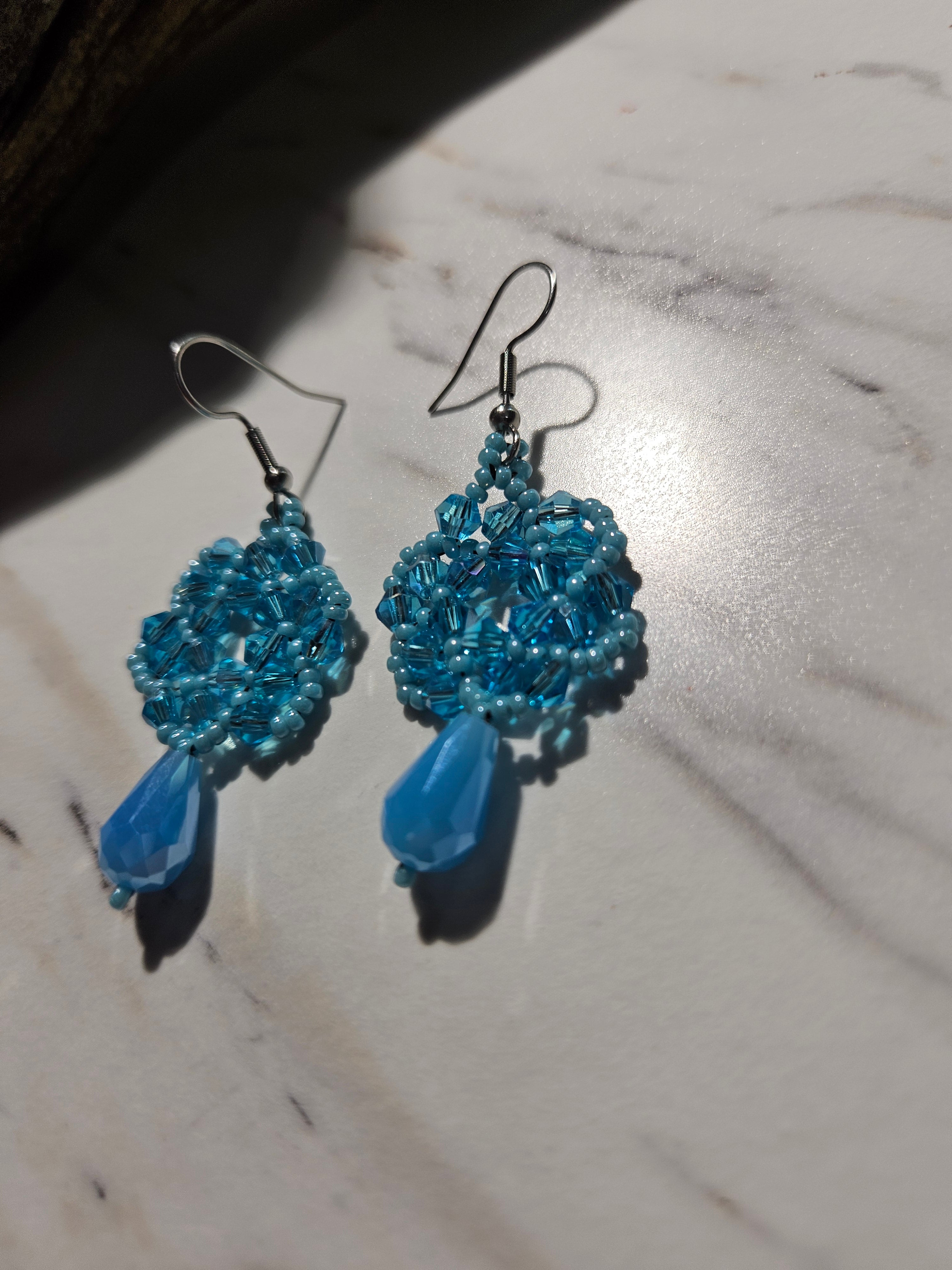 Blue haze dangle earrings