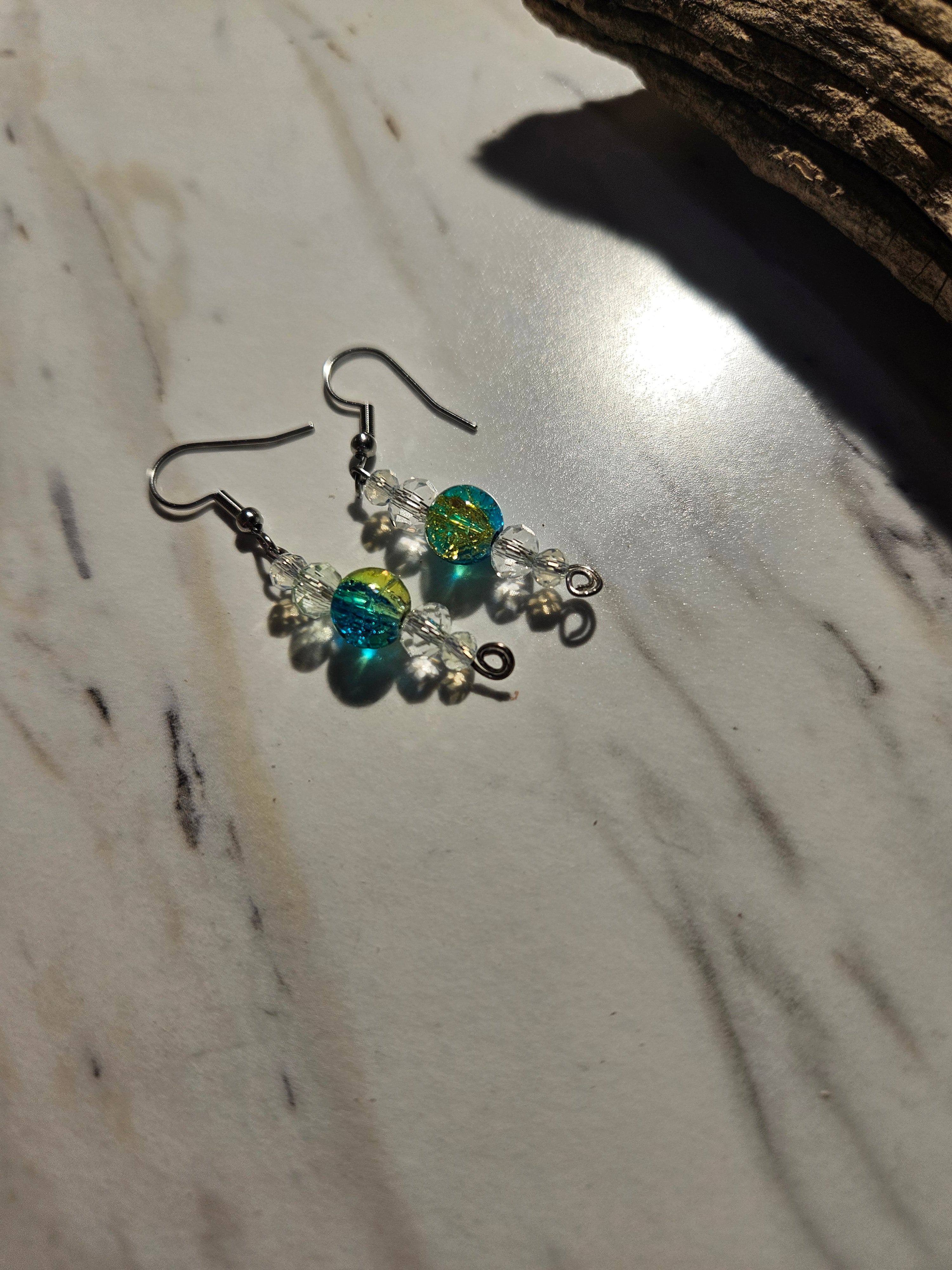 Willow and Sky beaded dangle earrings