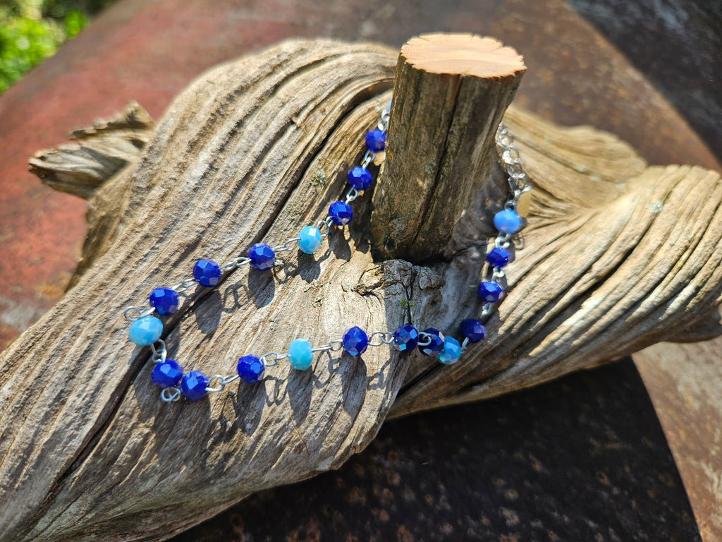 Ocean Blue Beaded Anklet