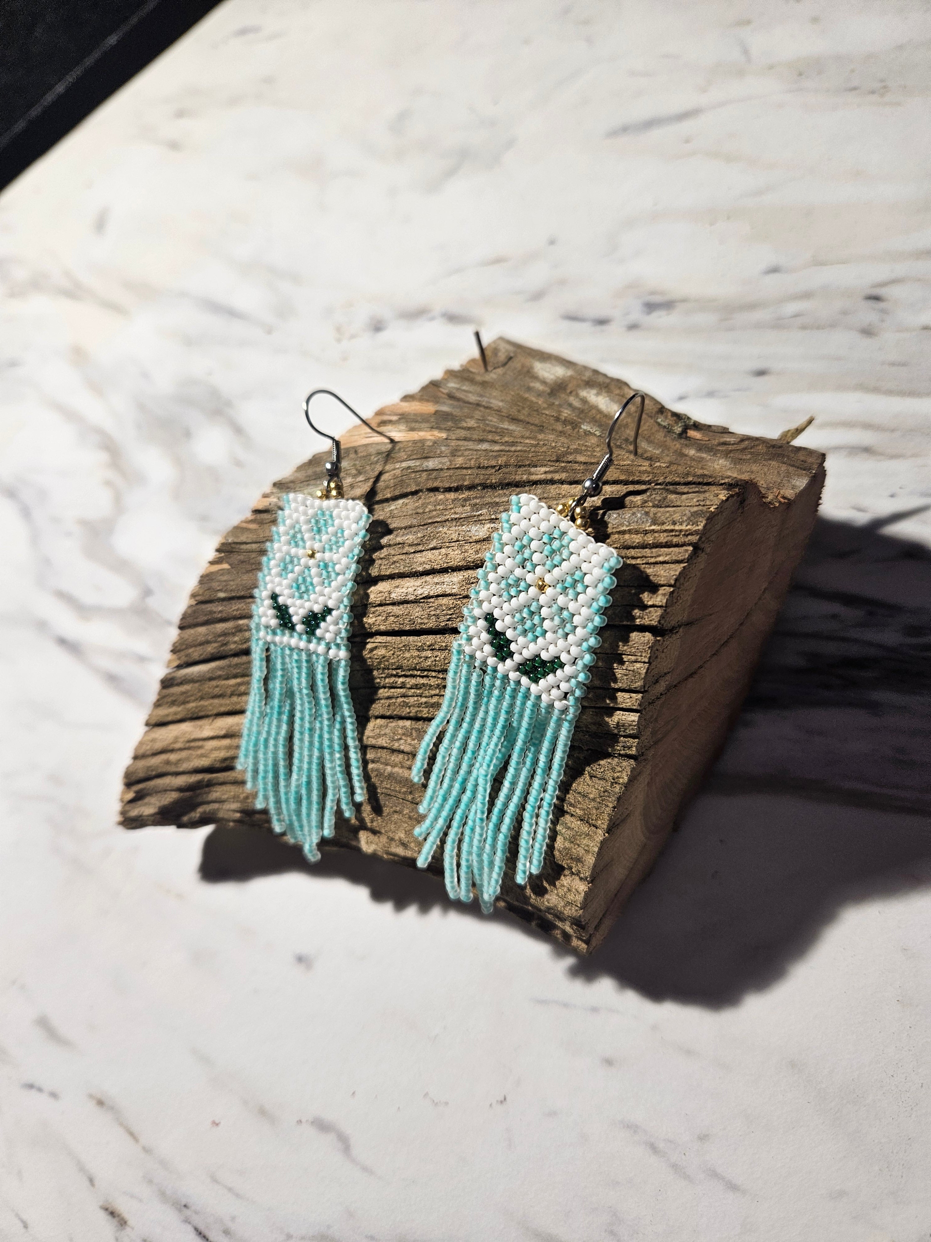 Flower fringe earrings