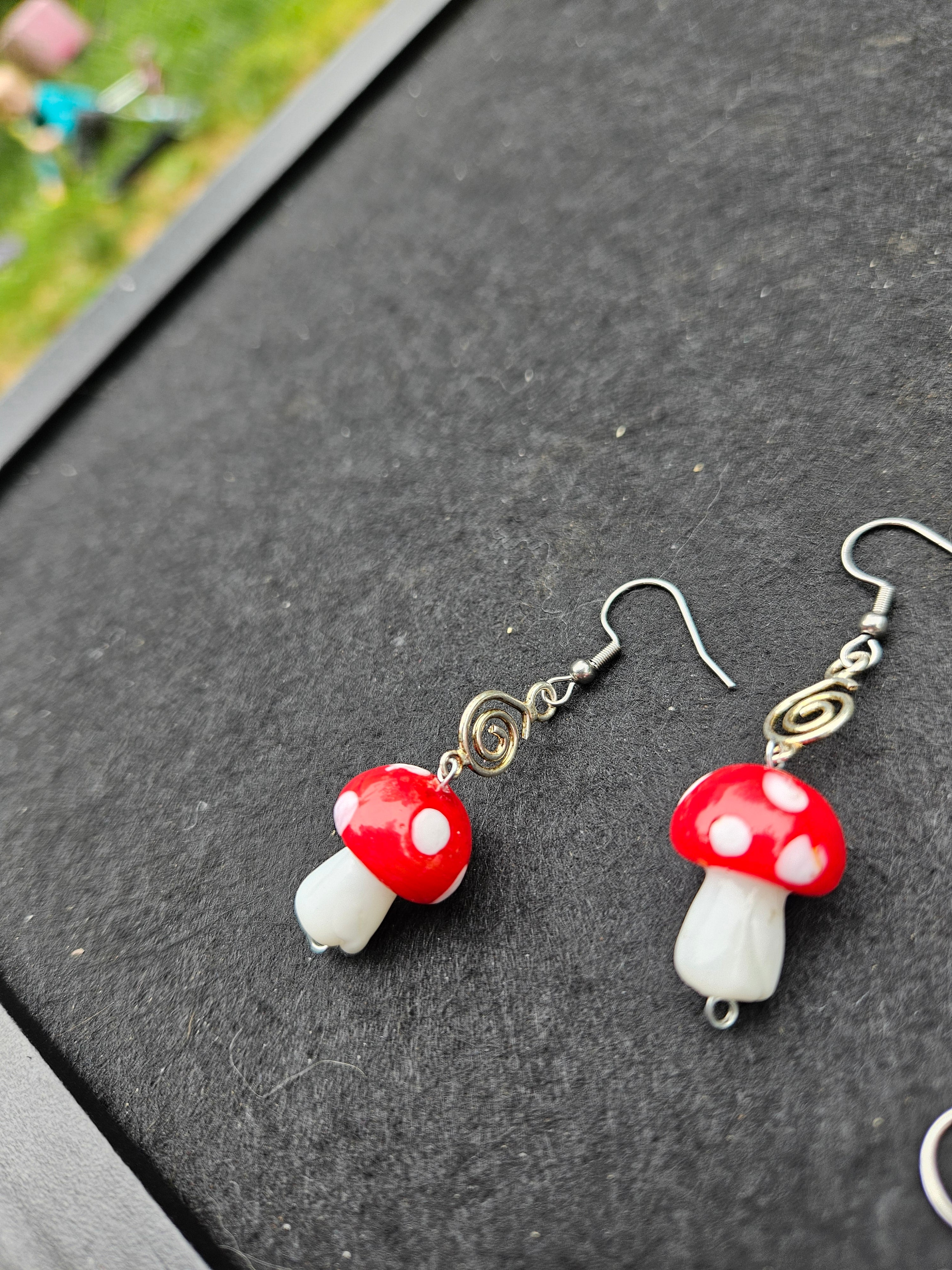 Mushroom dangle earrings