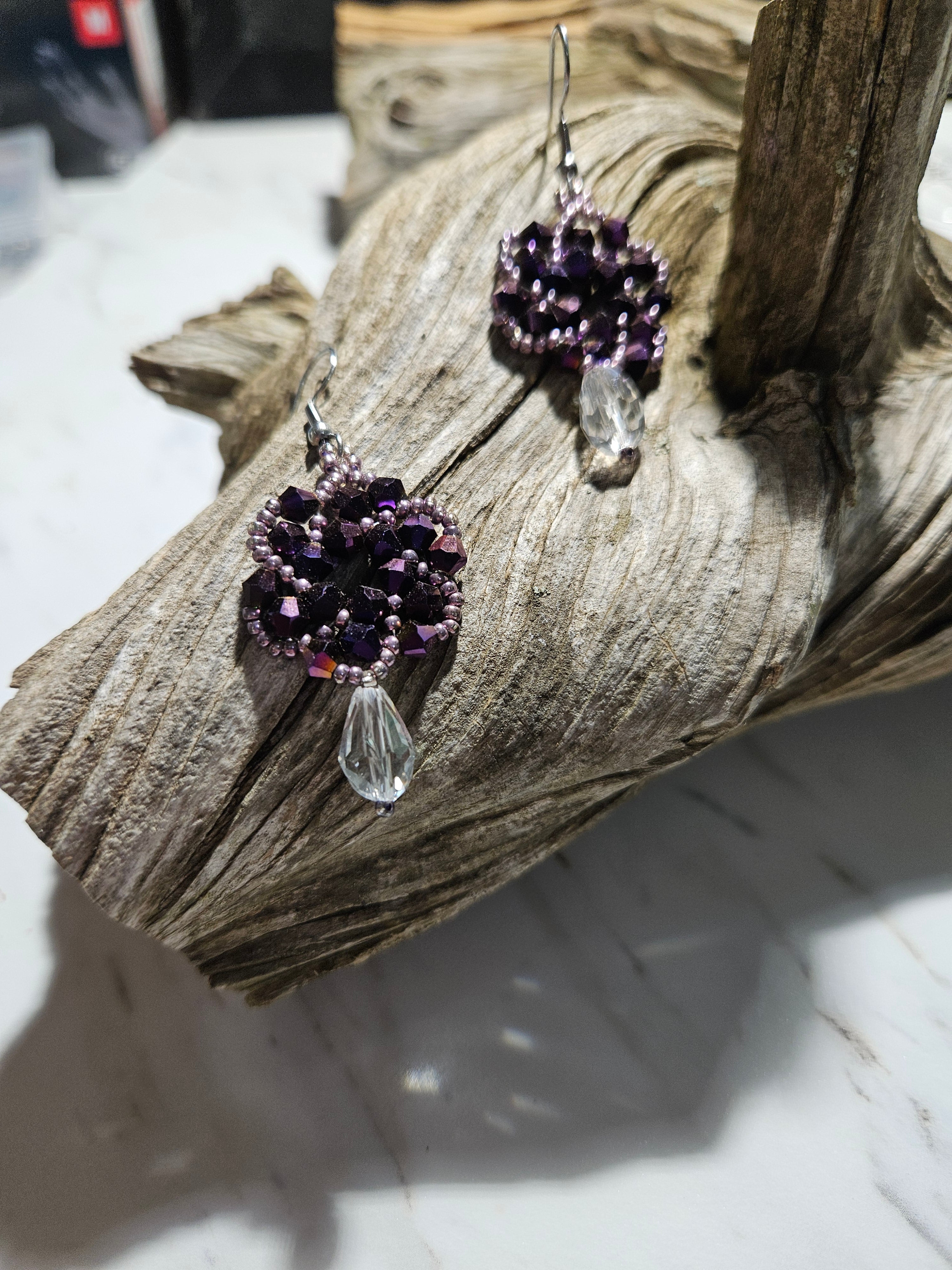 Purple haze dangle earrings
