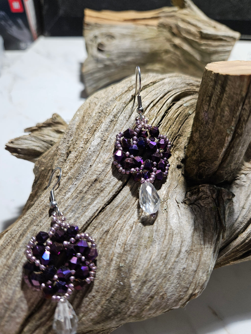 Purple haze dangle earrings