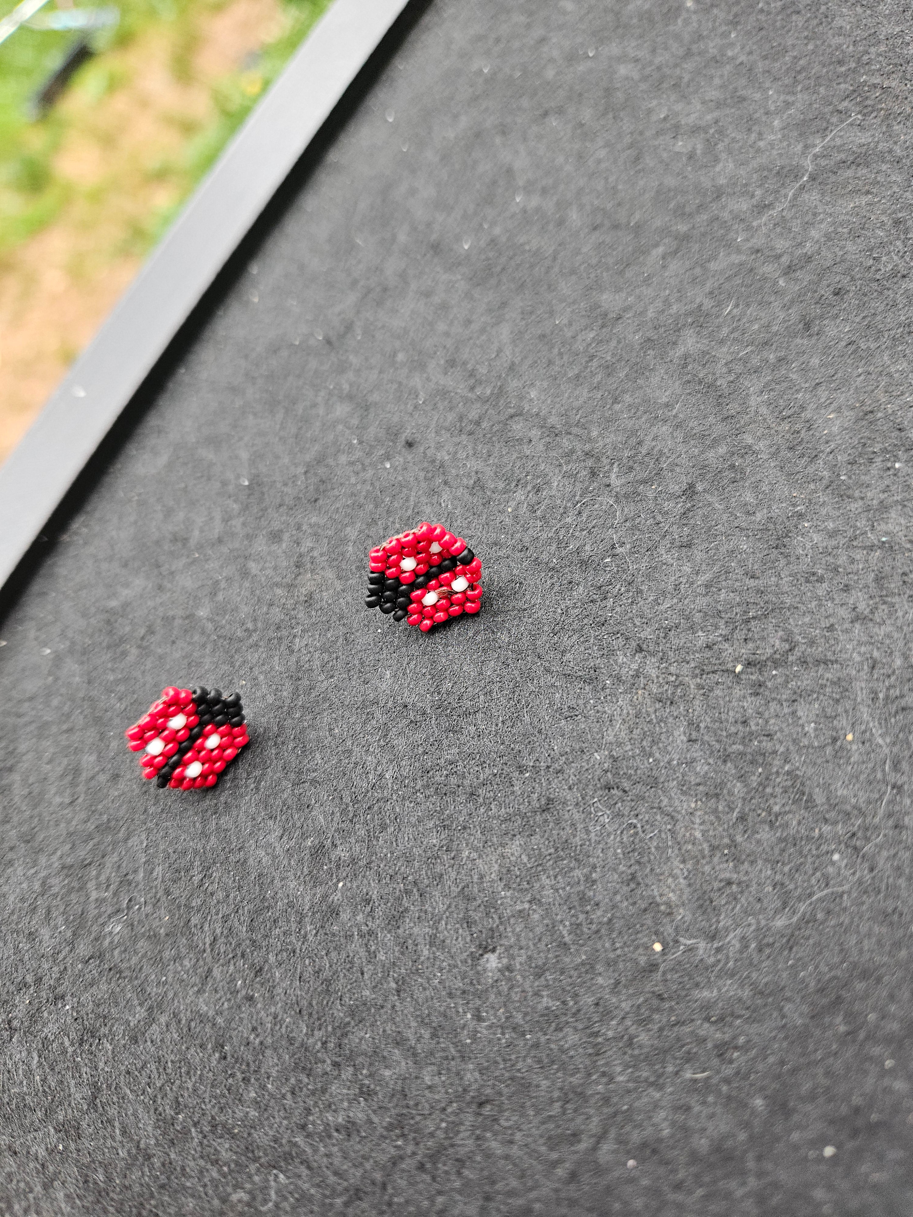 Lady bug stud earrings