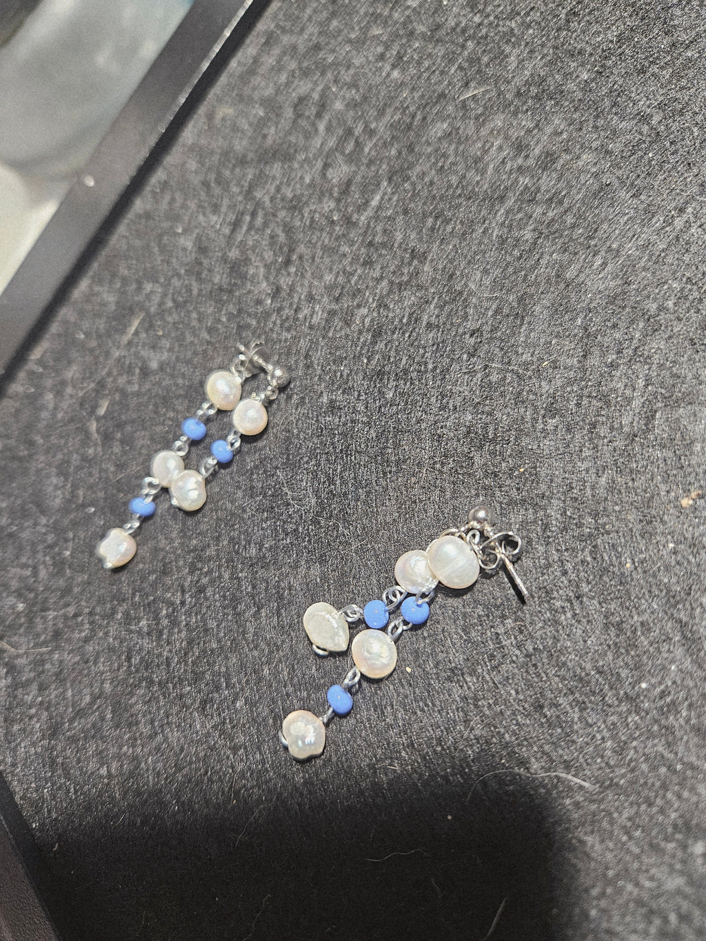 Real fresh water pearl dangle earrings