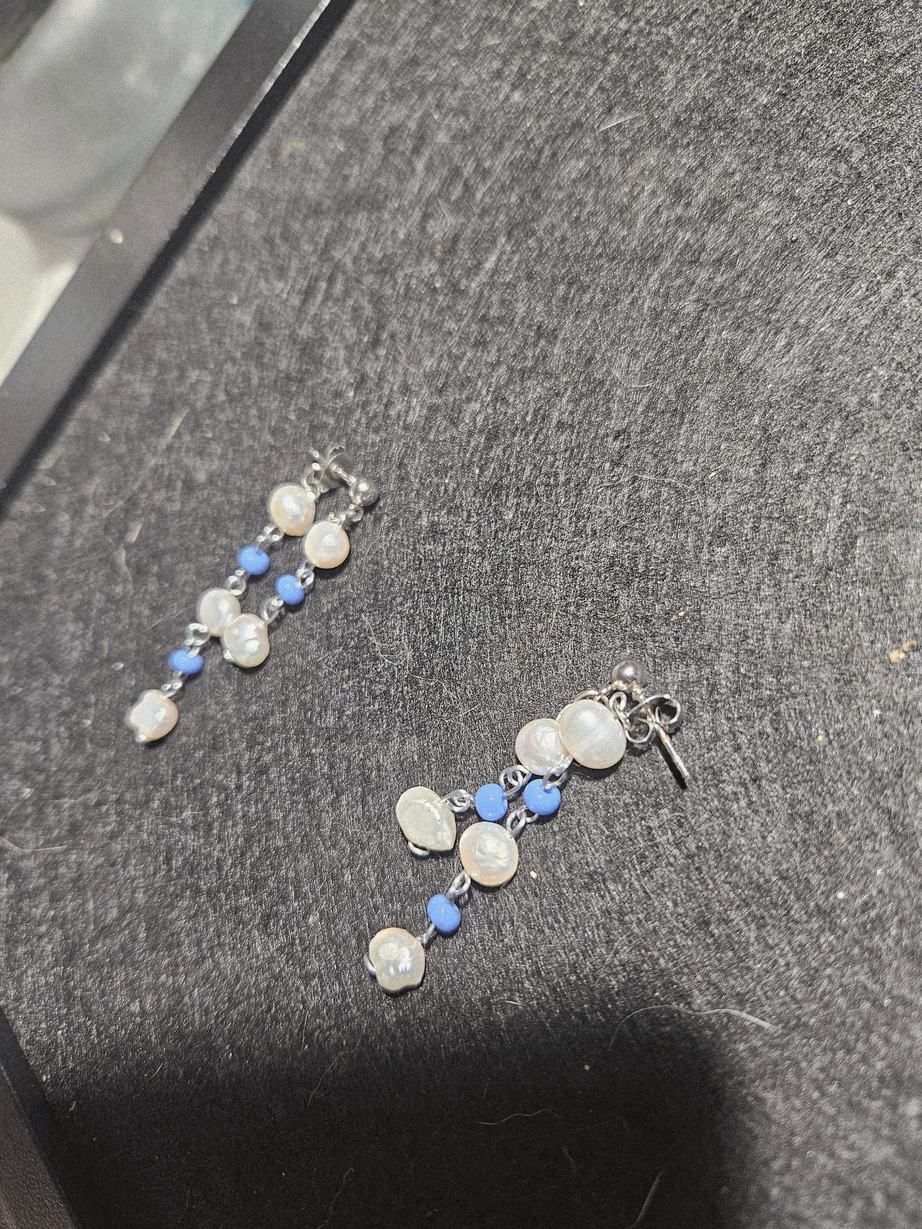 Real fresh water pearl dangle earrings
