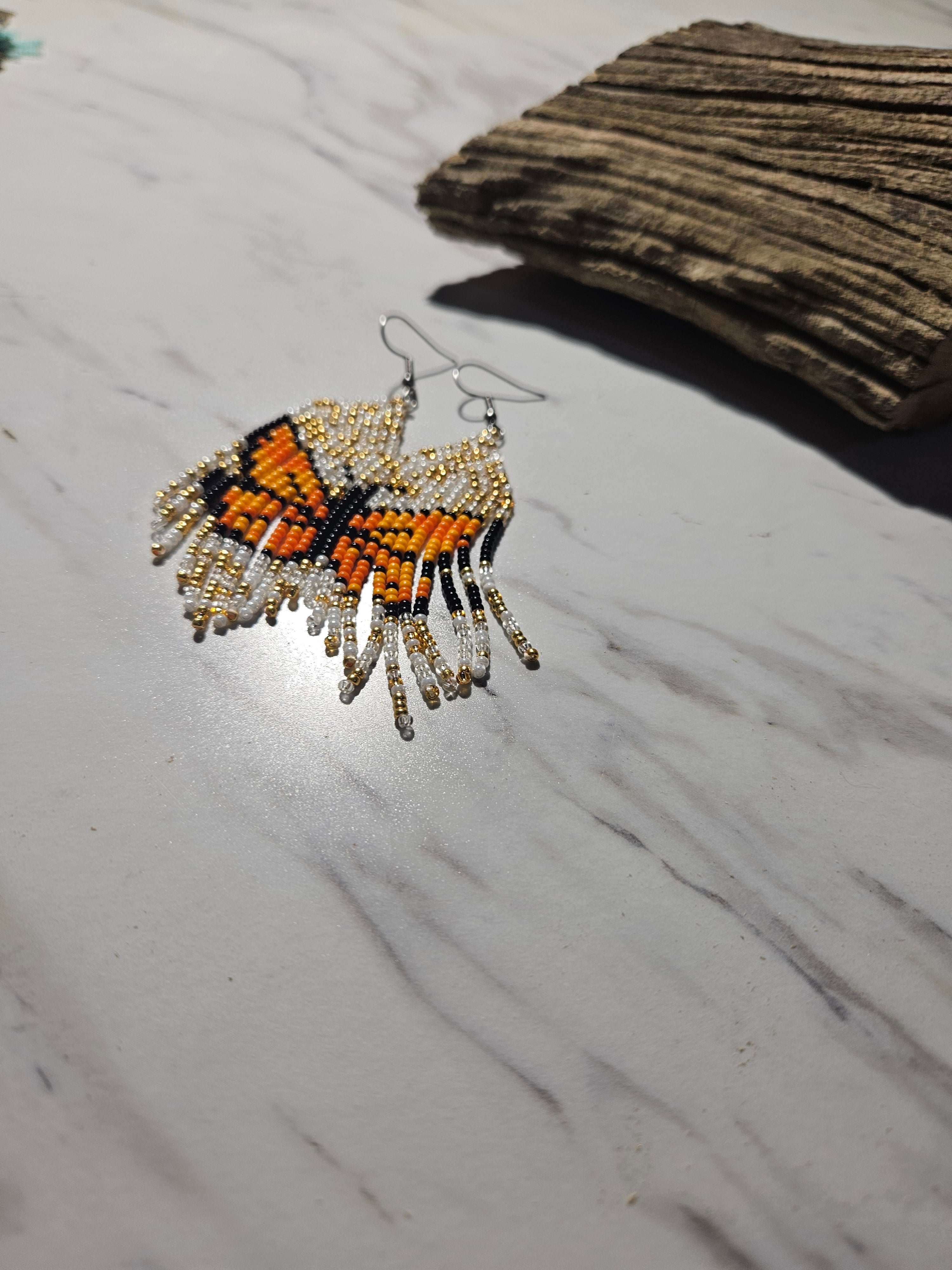 Butterfly fringe earrings