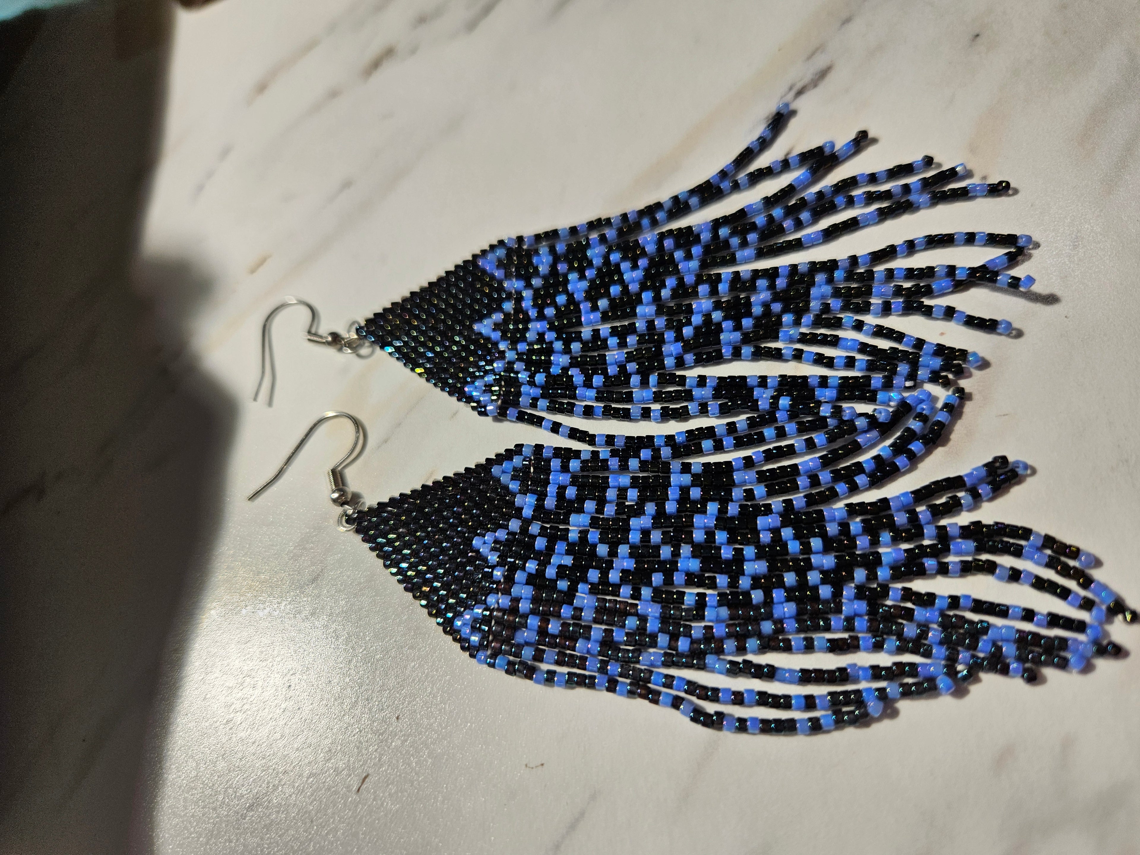 Midnight tide fringe earrings