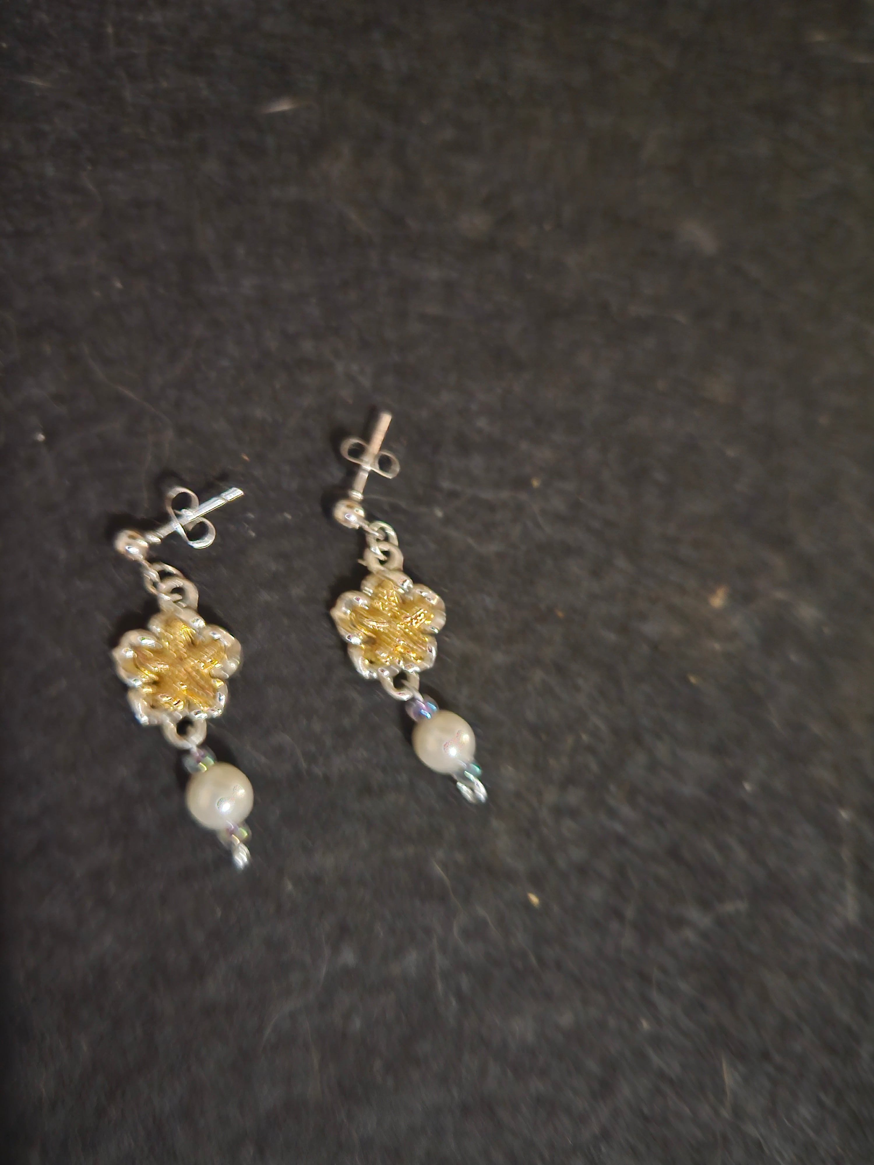 Real fresh water pearl earrings