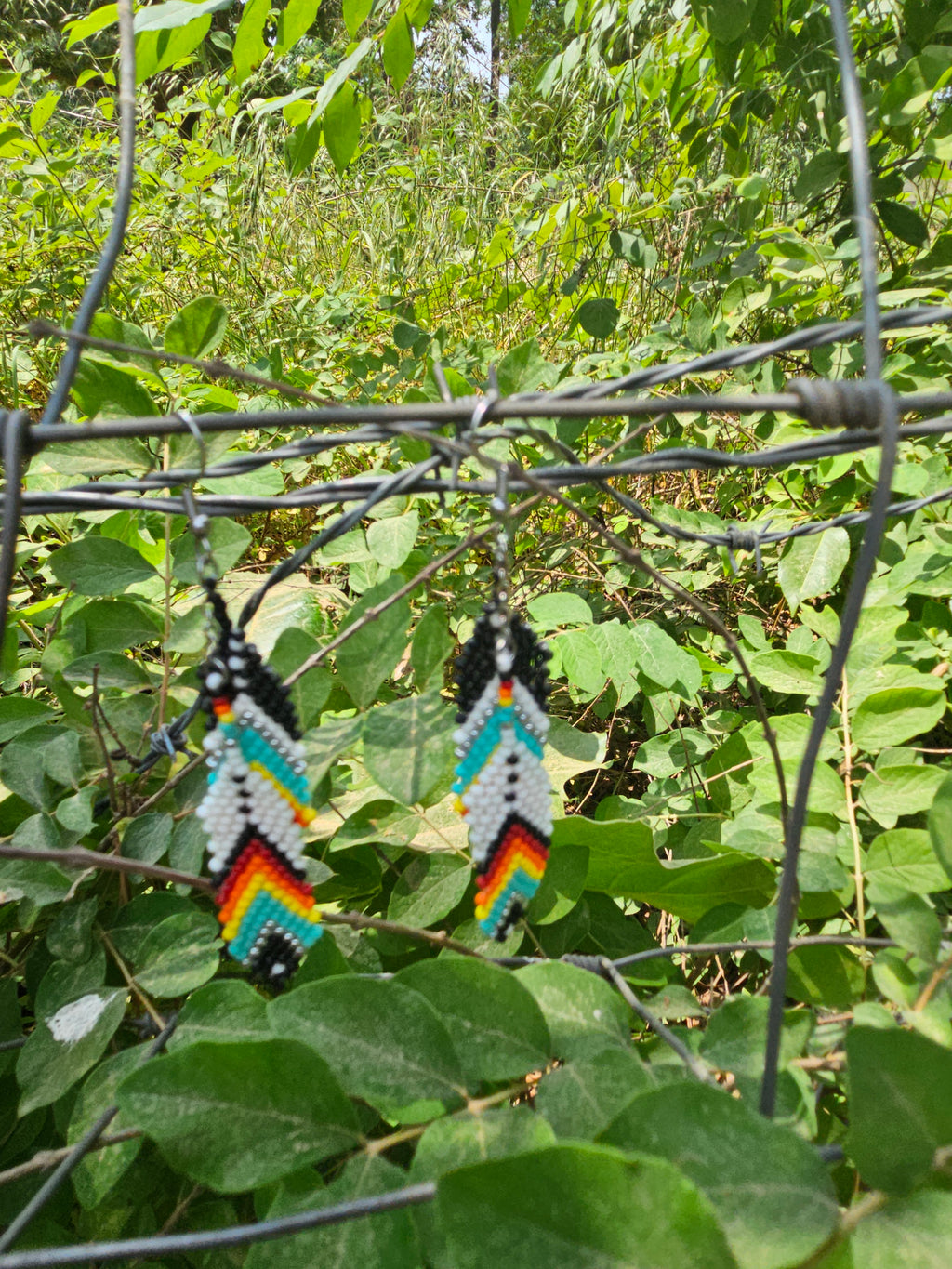 Native style feather earrings