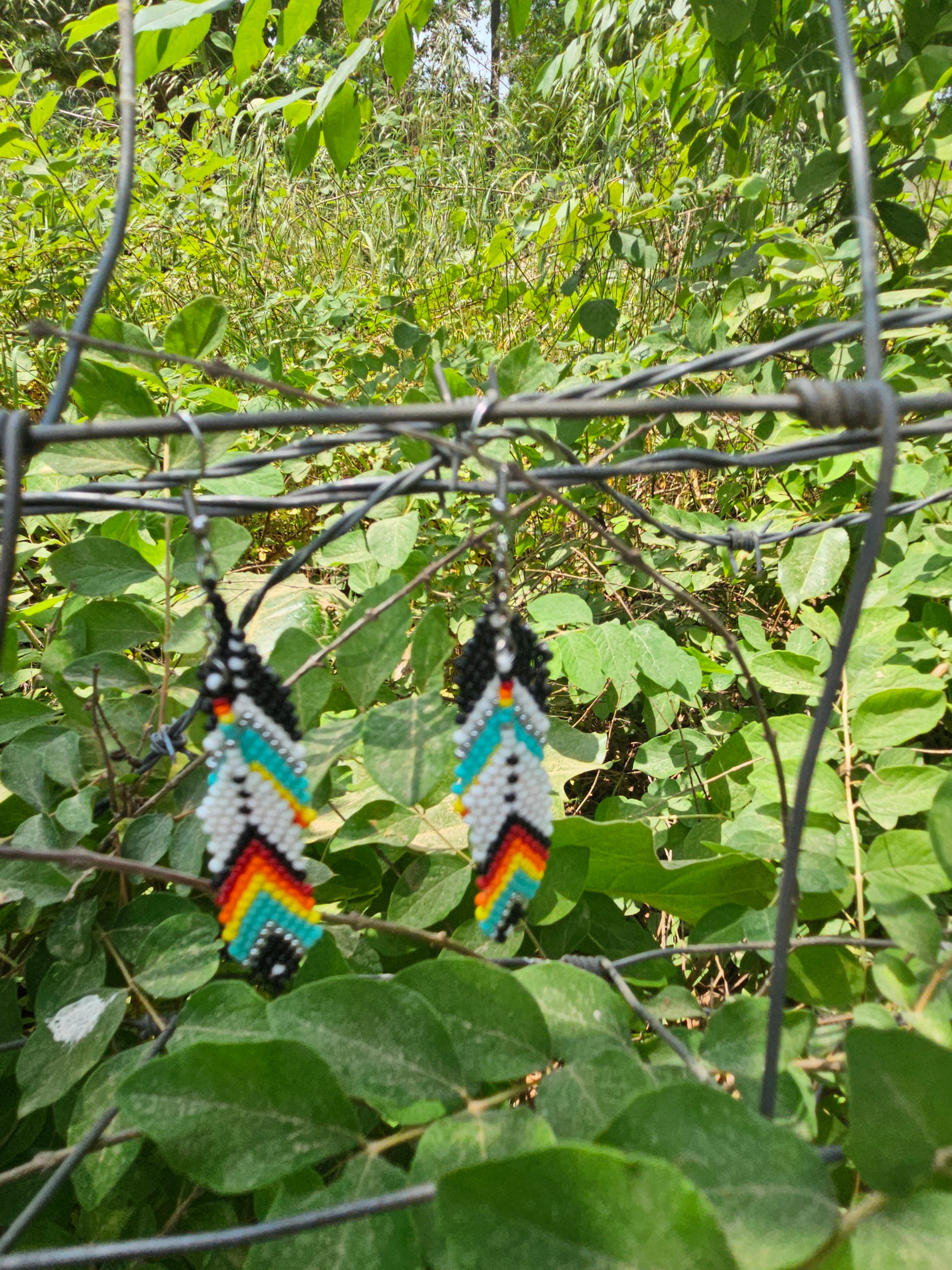 Native style feather earrings