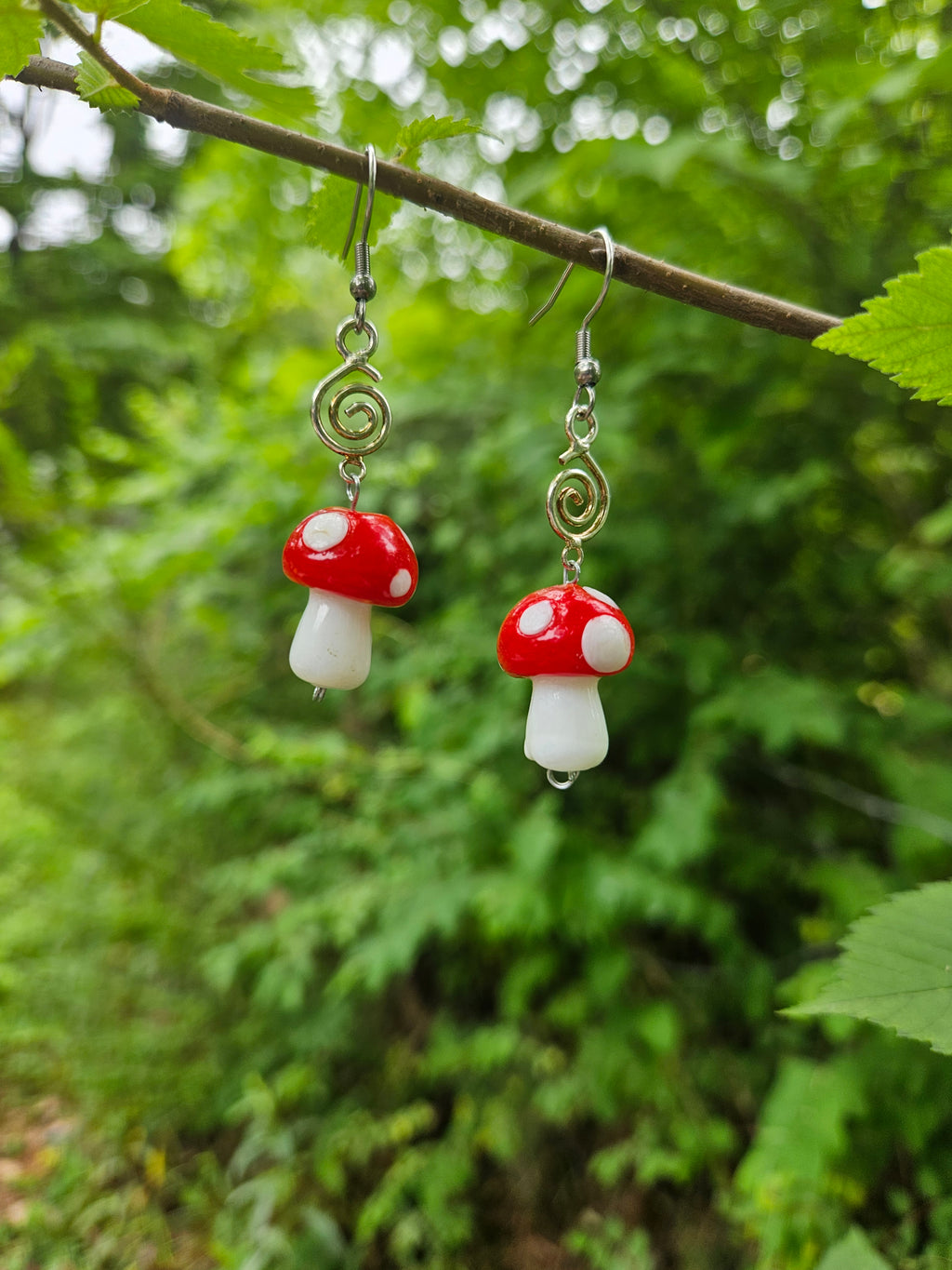 Mushroom dangle earrings