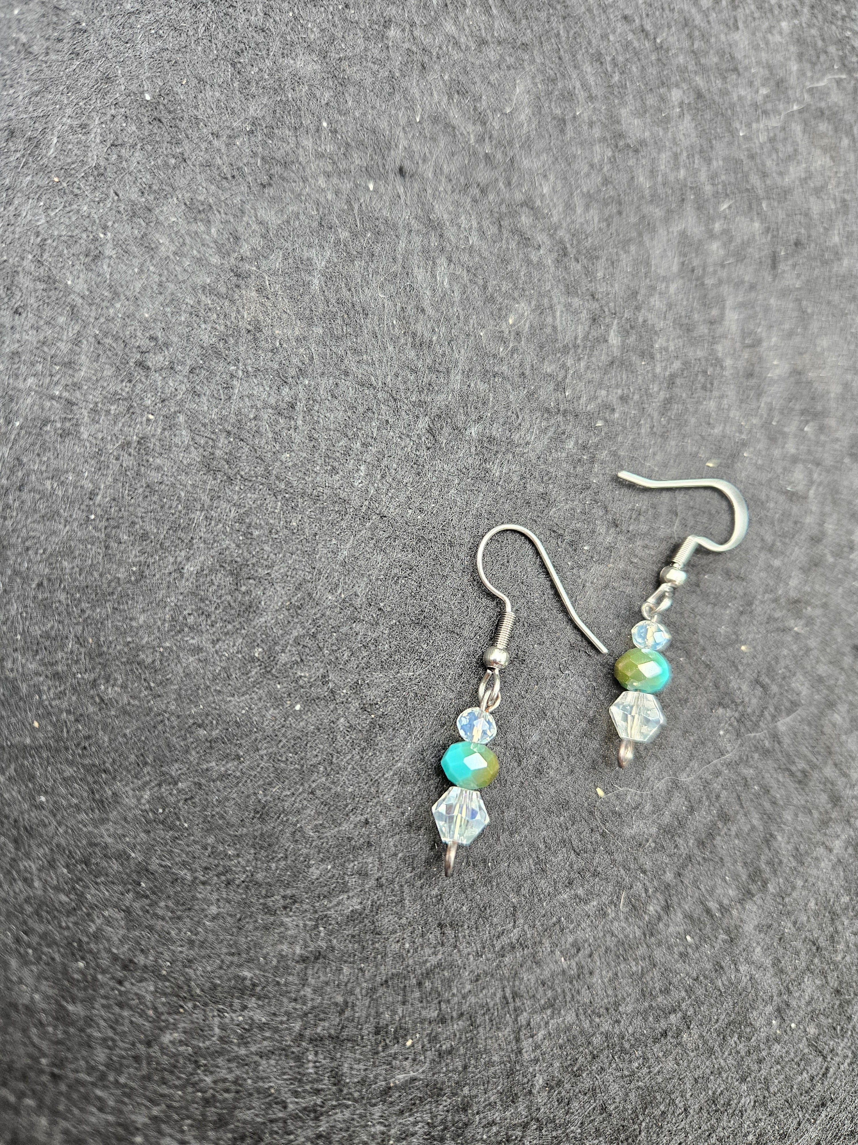 Teal dangle earrings