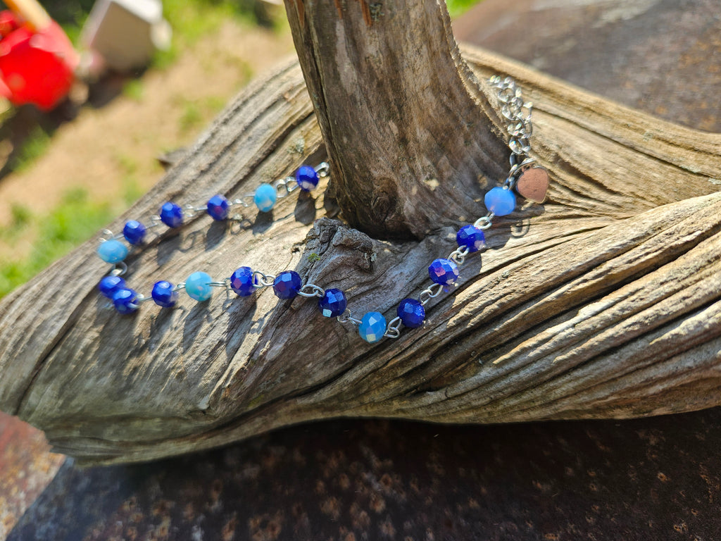 Ocean Blue Beaded Anklet