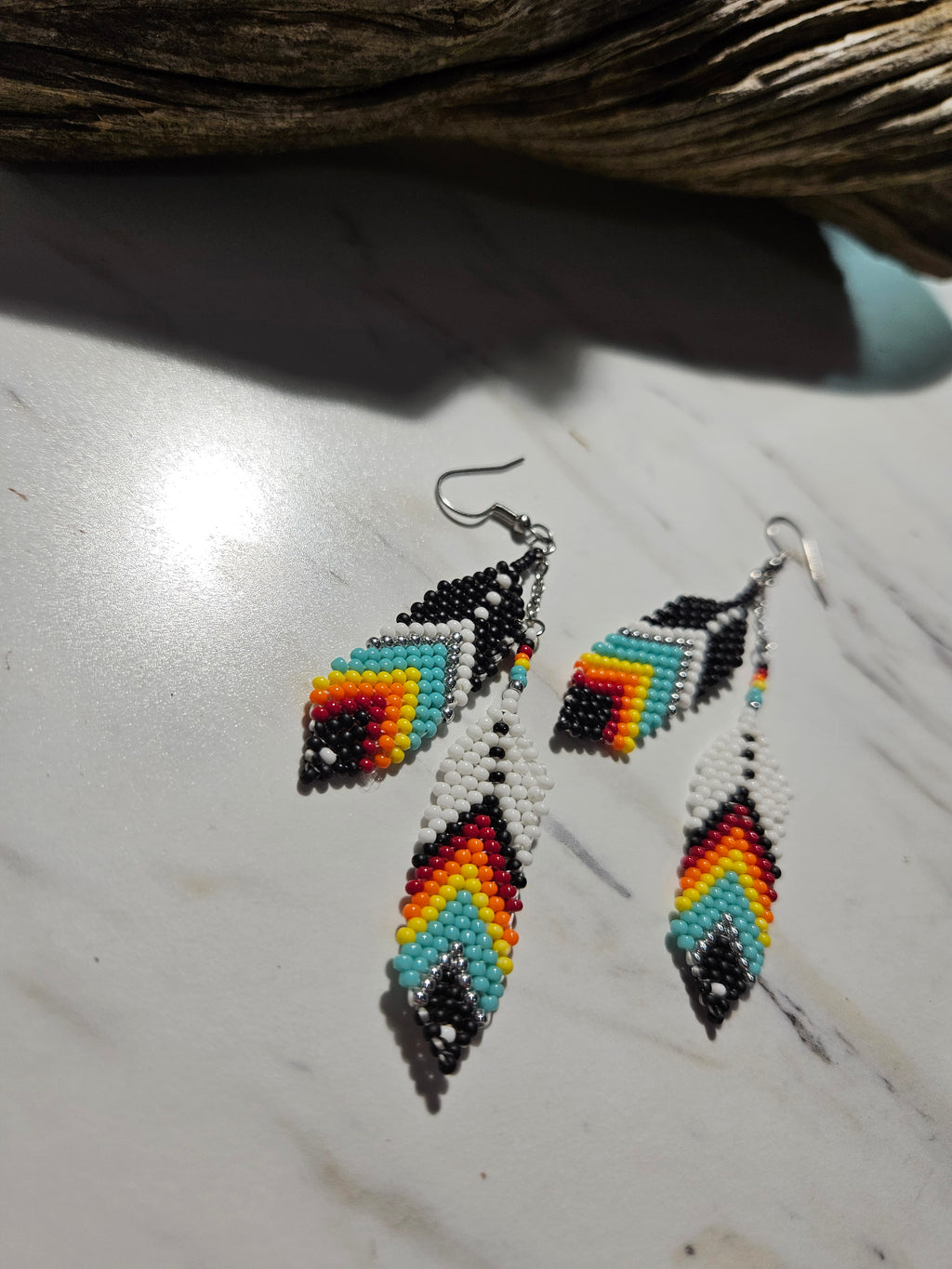Native style feather earrings