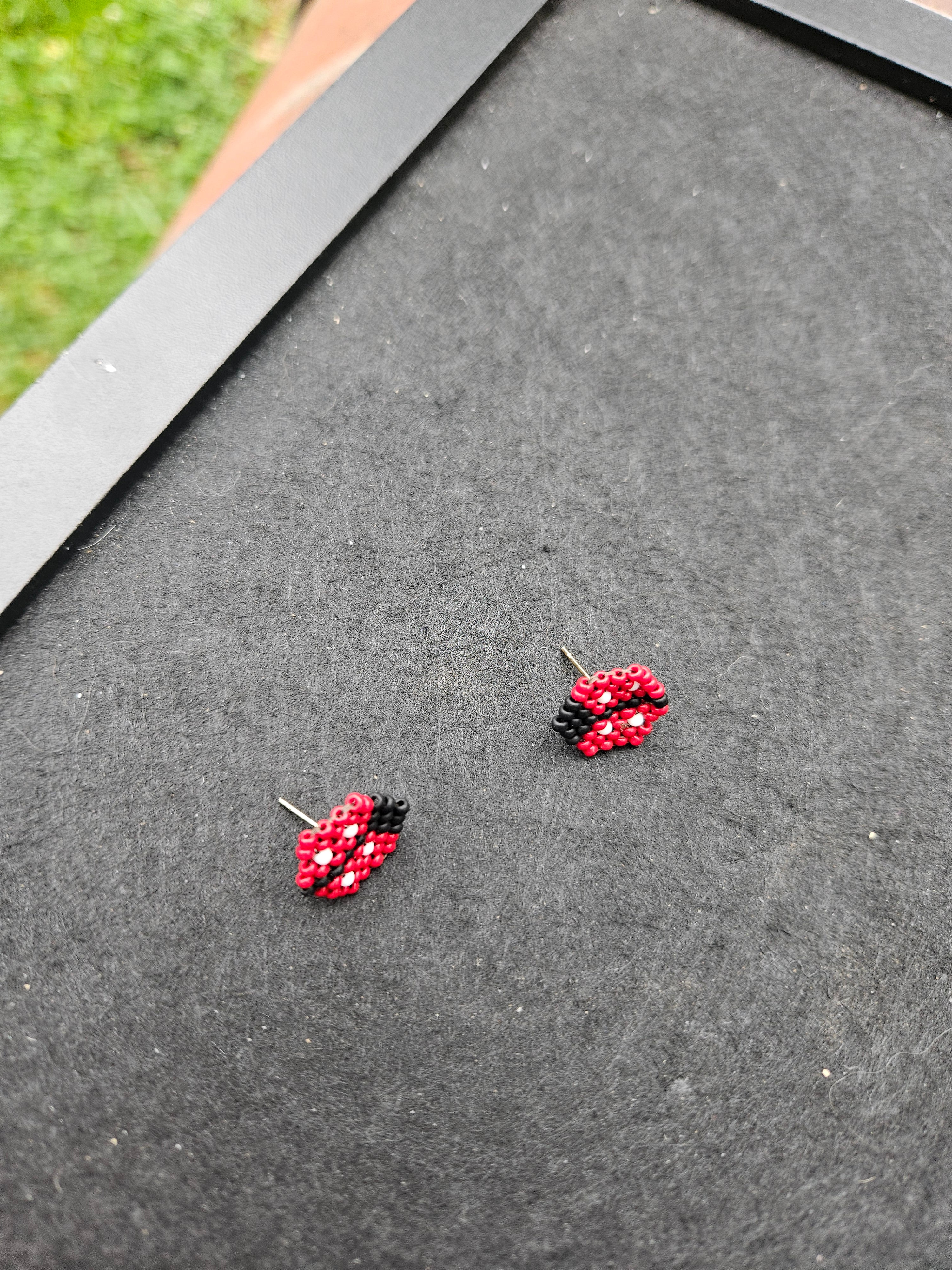 Lady bug stud earrings