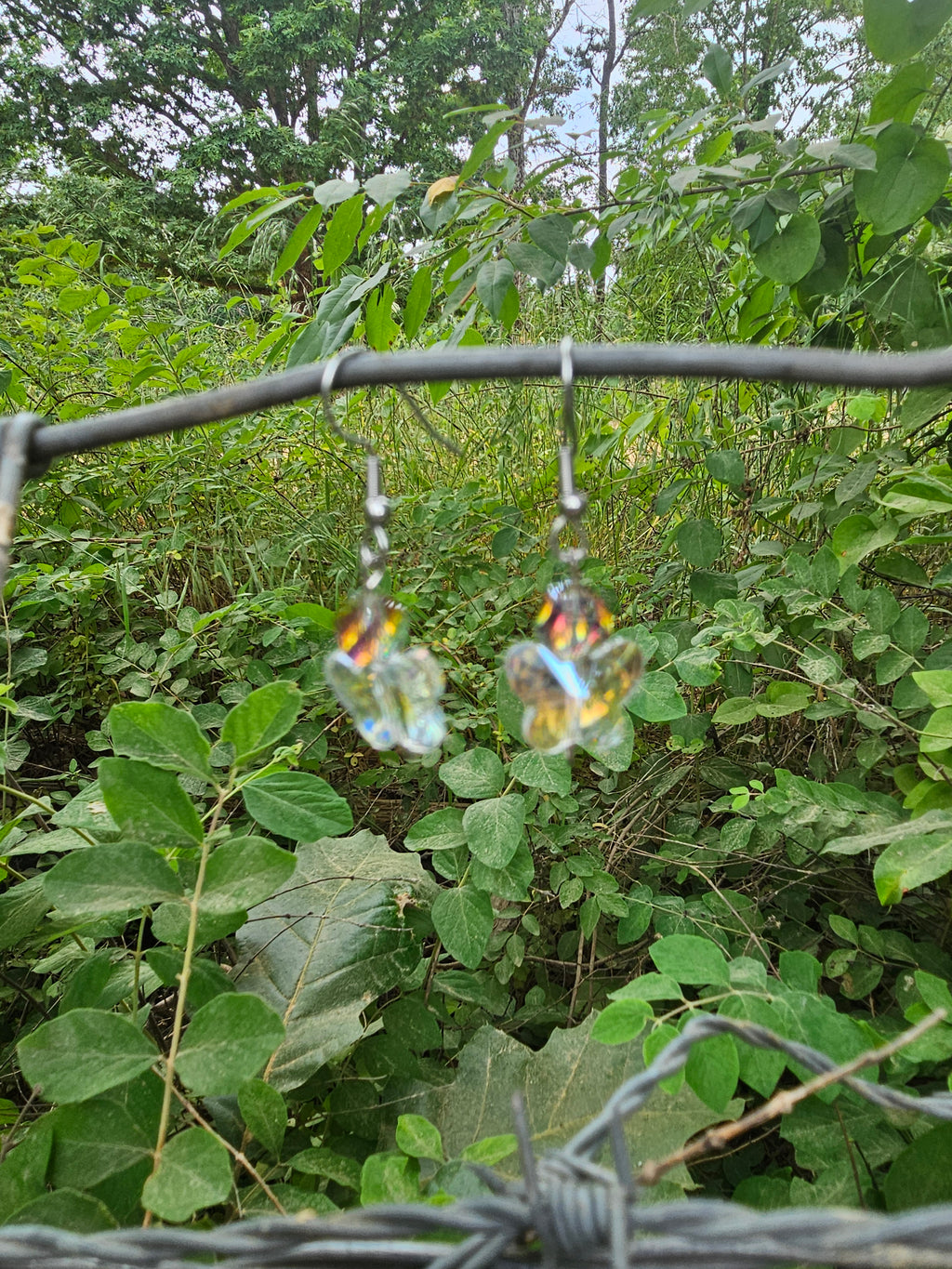 Butterfly crystal dangle earrings