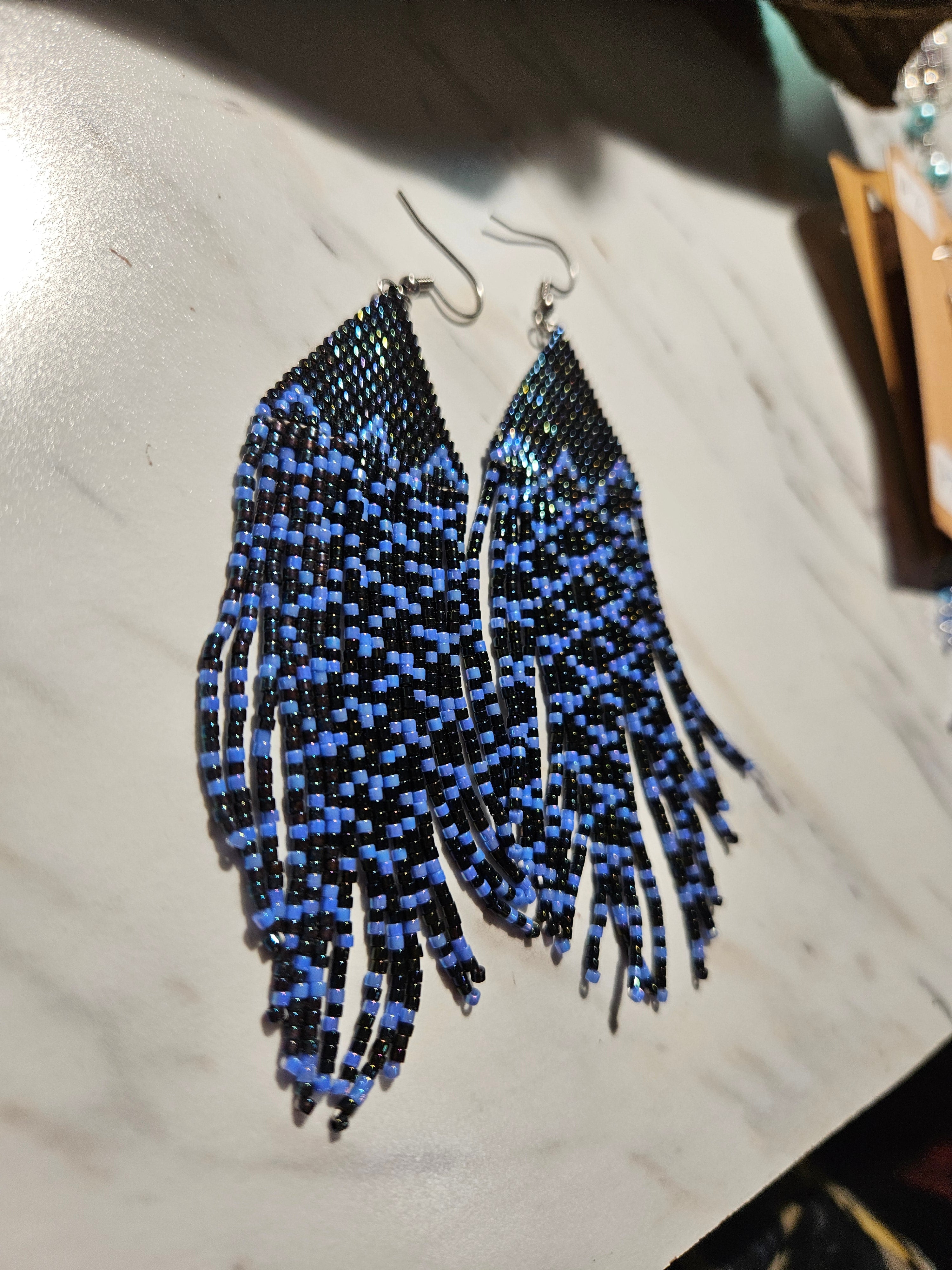 Midnight tide fringe earrings