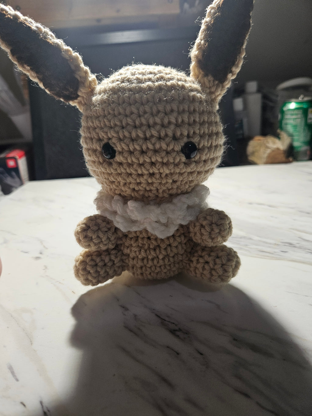 Homemade Eevee Pokémon inspired crochet stuffed animal