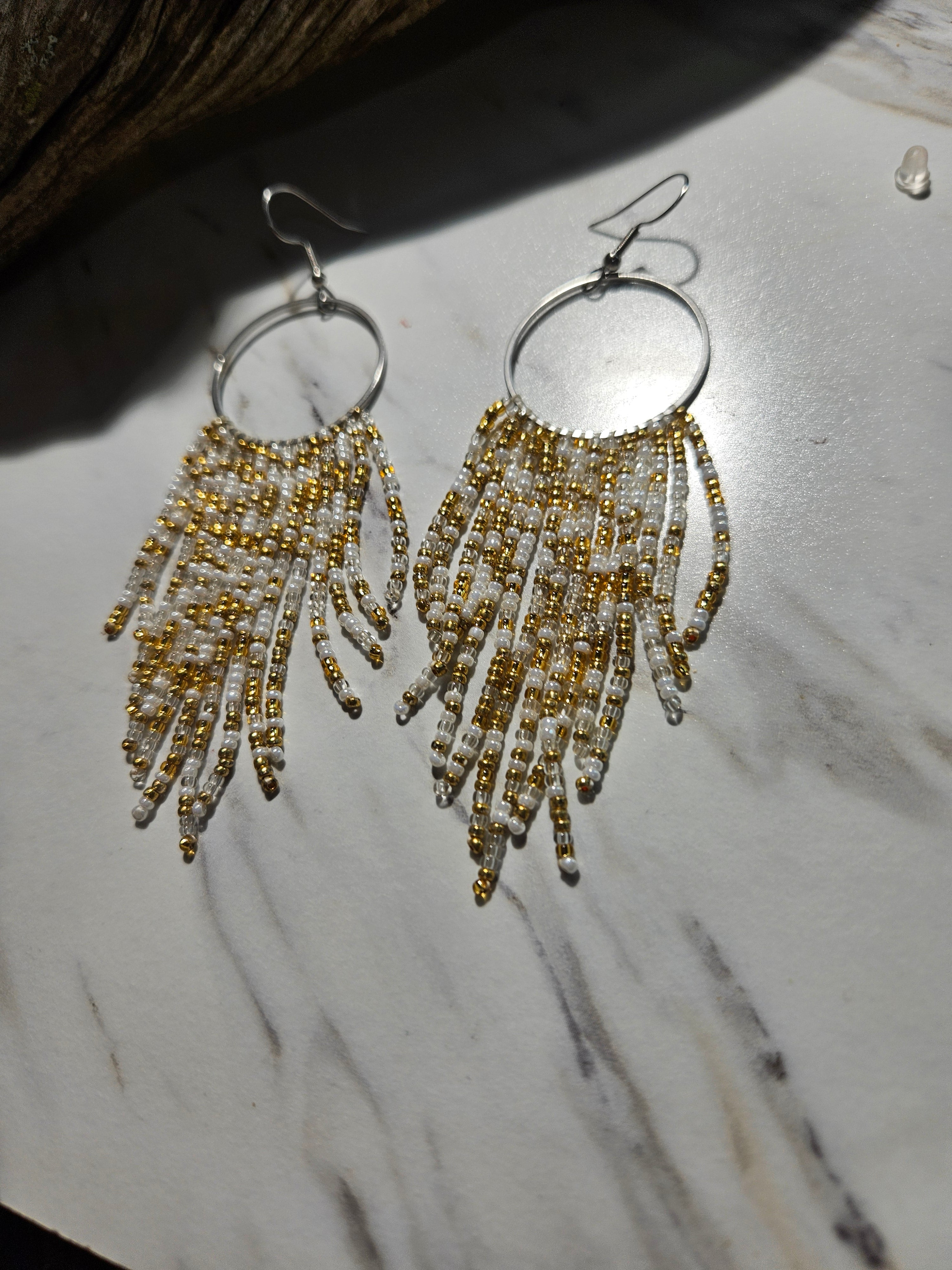 Golden sky fringe earrings