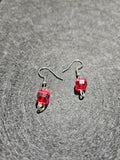 Red dangle earrings