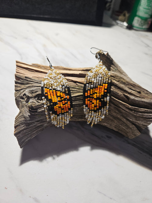 Butterfly fringe earrings