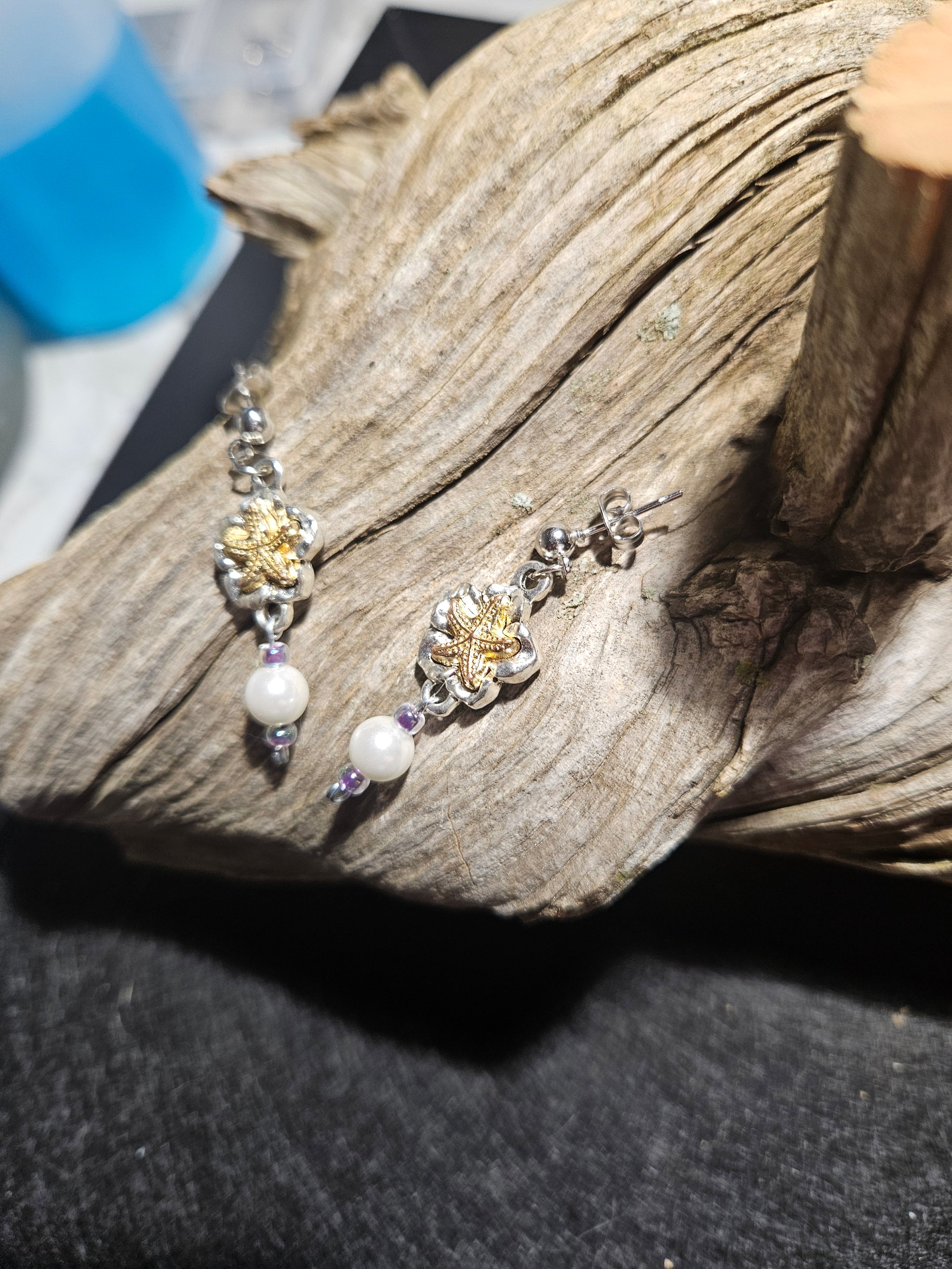 Real fresh water pearl earrings