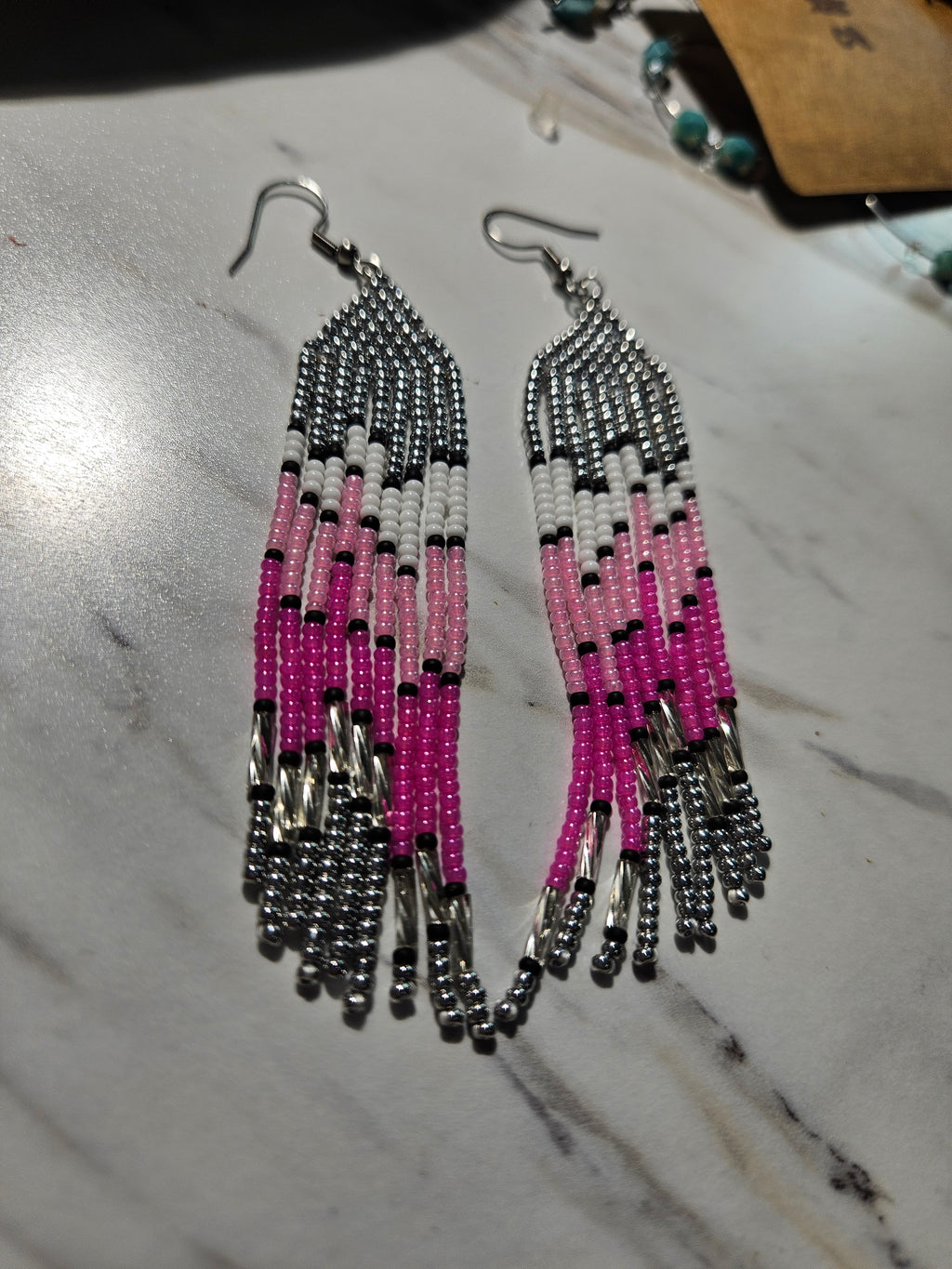 Lisa frank inspired fringe earrings